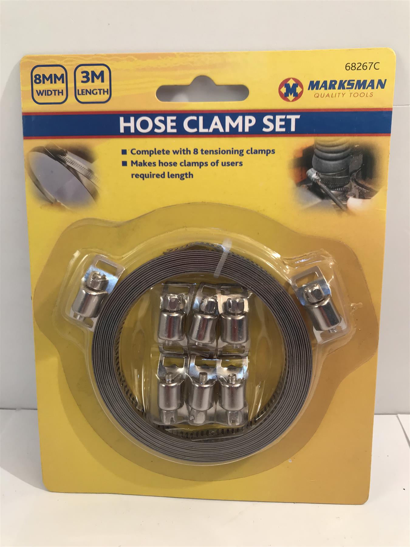 Marksman 3m X 8mm Metal Band Hose Clamp Kit with 8 Tension Clamps 68267C
