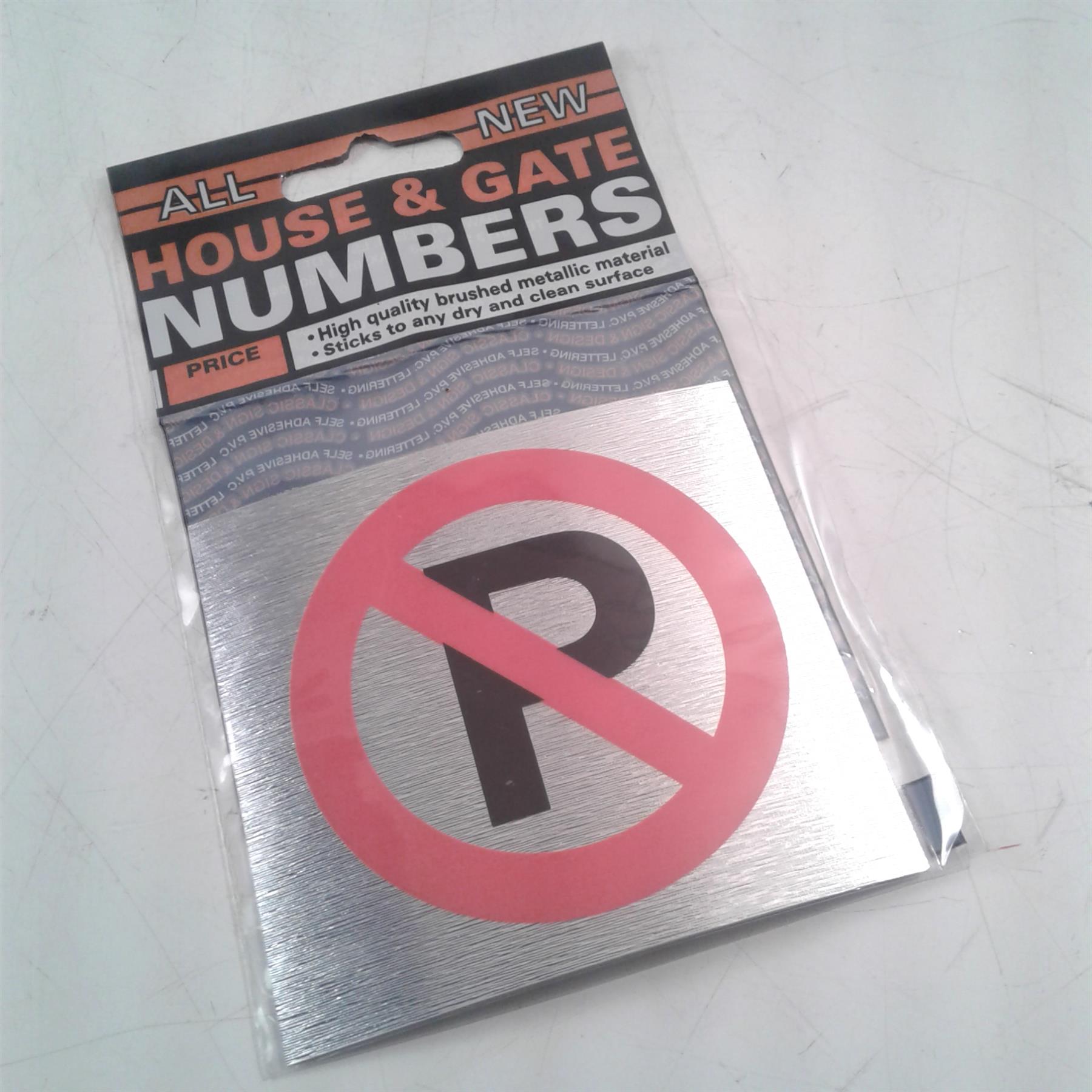No Parking - Brushed Metallic Adhesive Sign