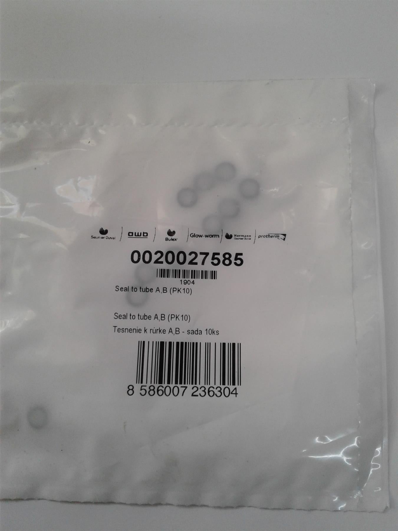 NEW GLOW WORM 0020027585 SEAL TO TUBES PK10