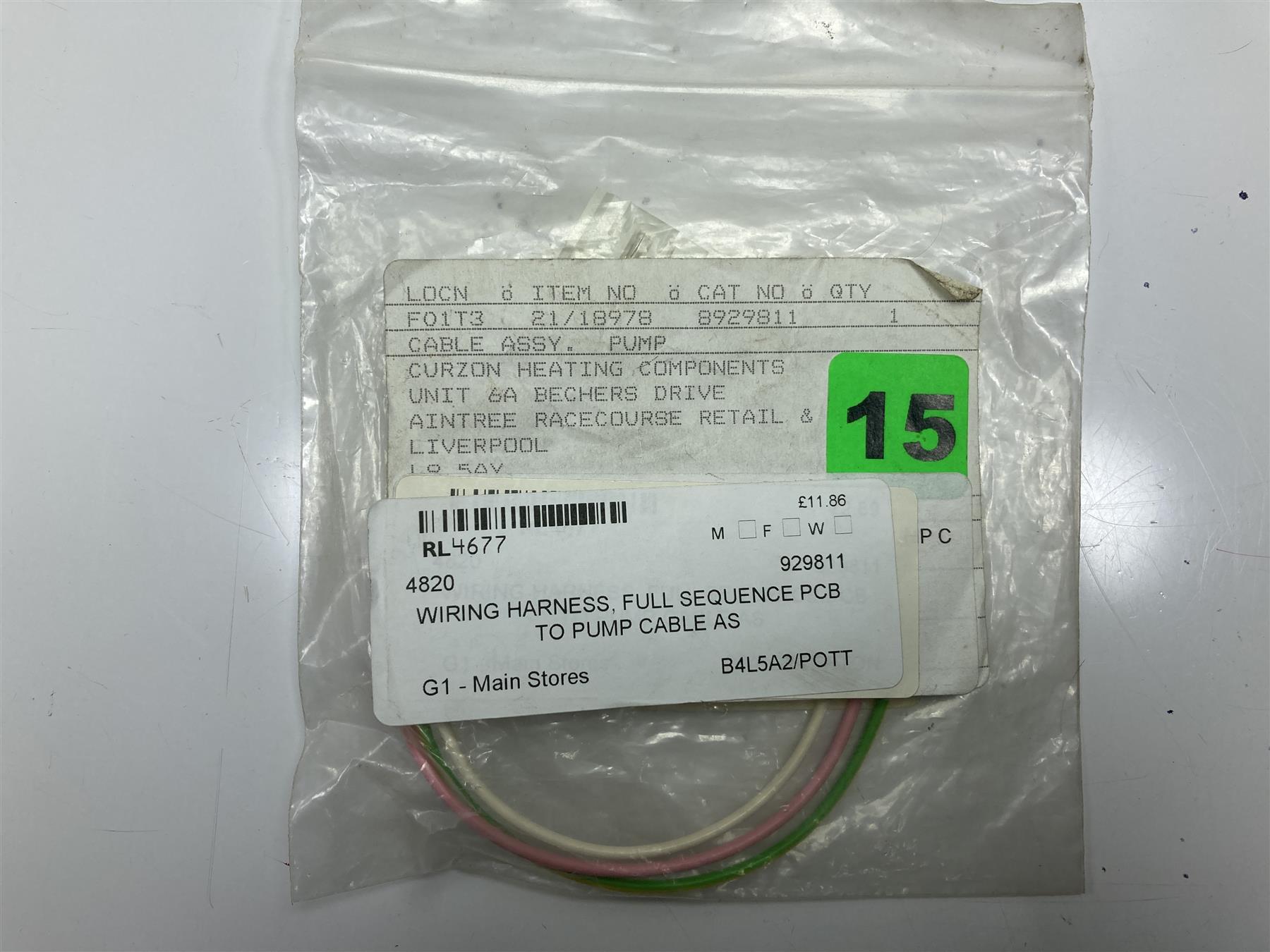 9229811 Potterton 21/18978 Cable Assy Pump
