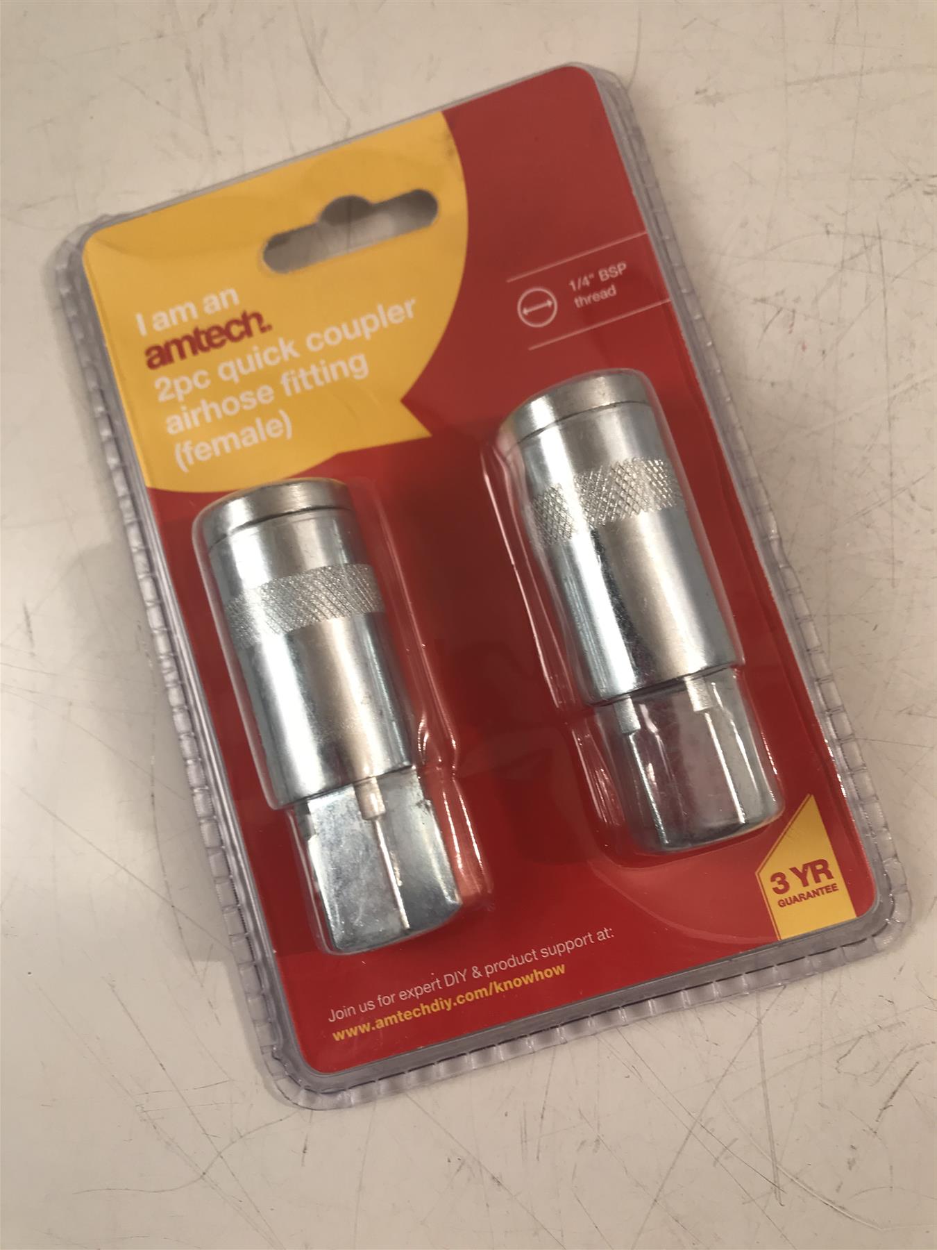 Amtech 2pc Quick Coupler Airhose Male Fitting 1/4" BSP