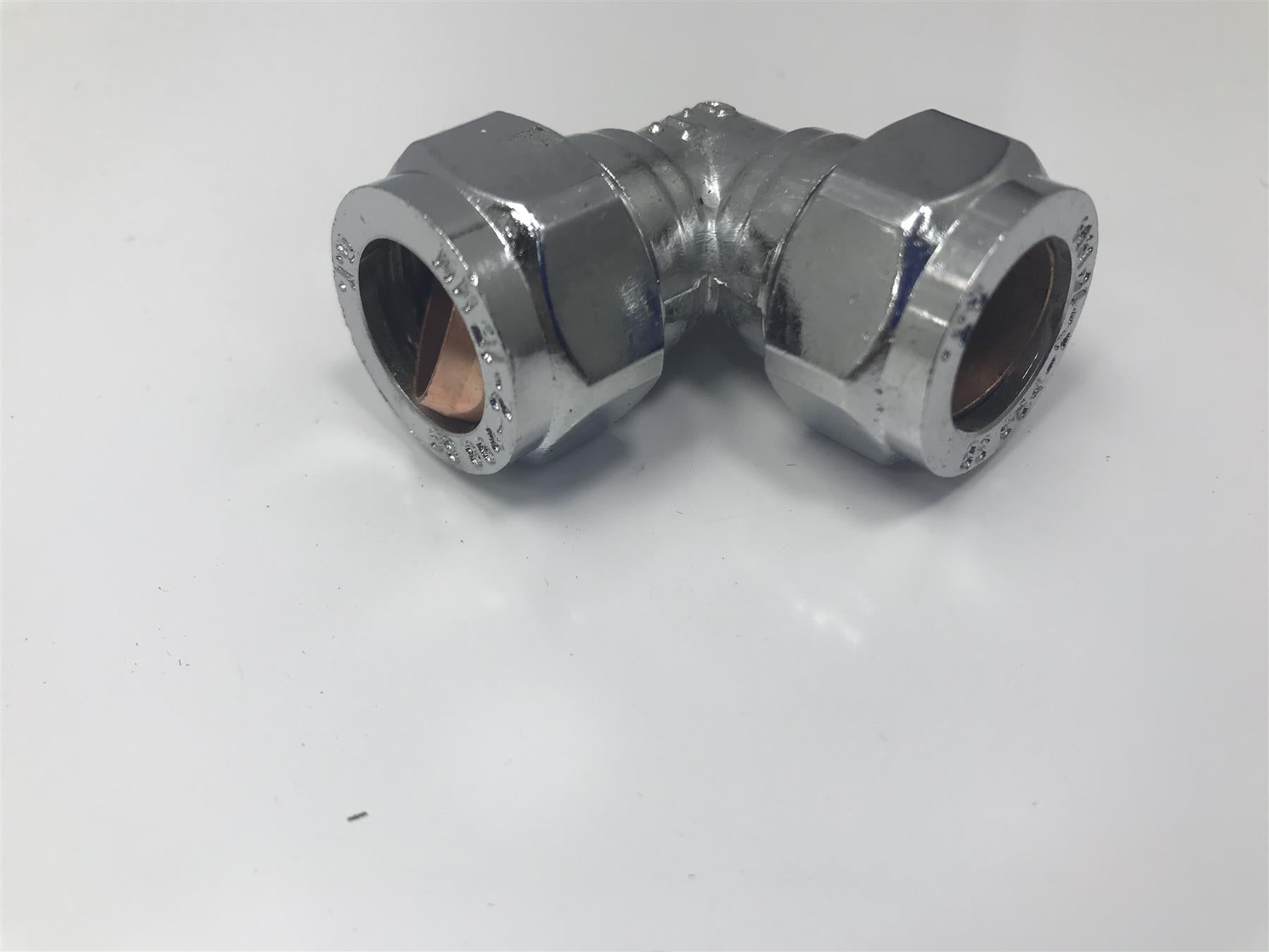 New 15mm Chrome Compression Elbow 90° Bend Chrome Plated Single