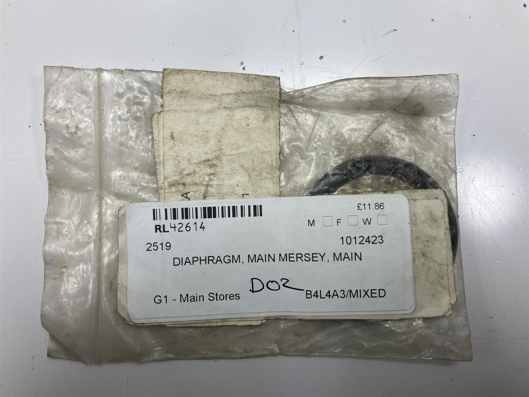Main Mersey Diaphragm 10/12423 1012423 Genuine
