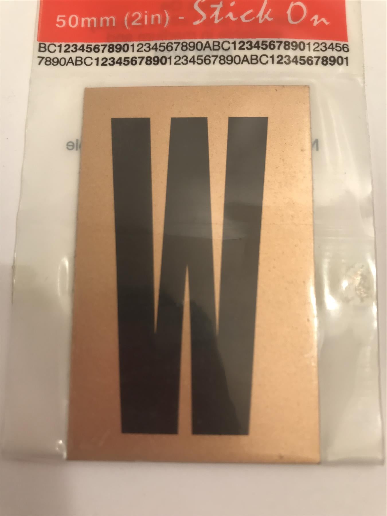 Best Gold/Black Letter W Self Adhesive 1" x 2"