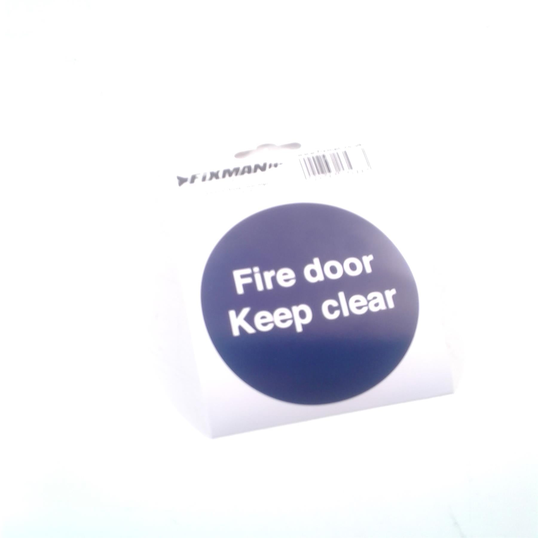 Fire Door Keep Clear Adhesive Sign 100 x 100mm 756964