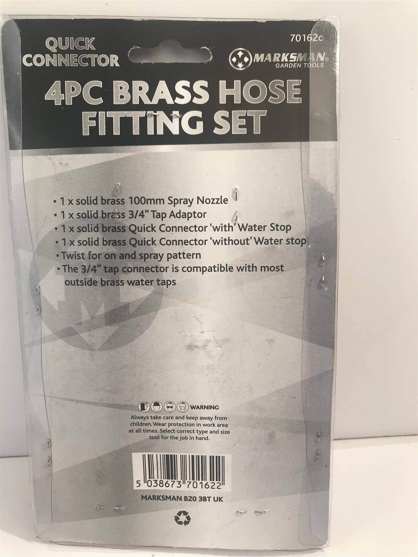 Marksman 4pc Brass Hose Fitting Set 70162c