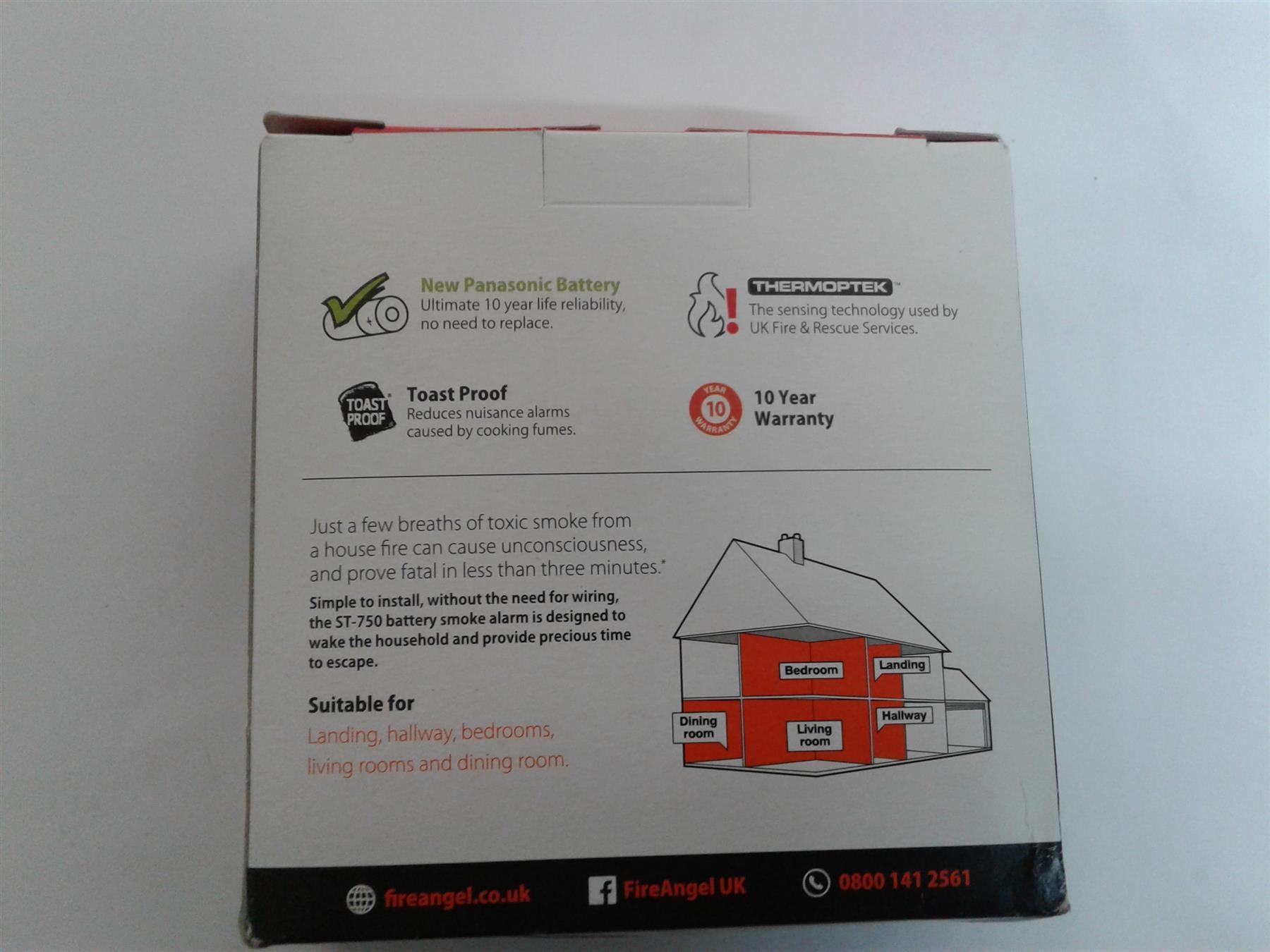 New FireAngel ST750T Thermoptek Smoke Alarm