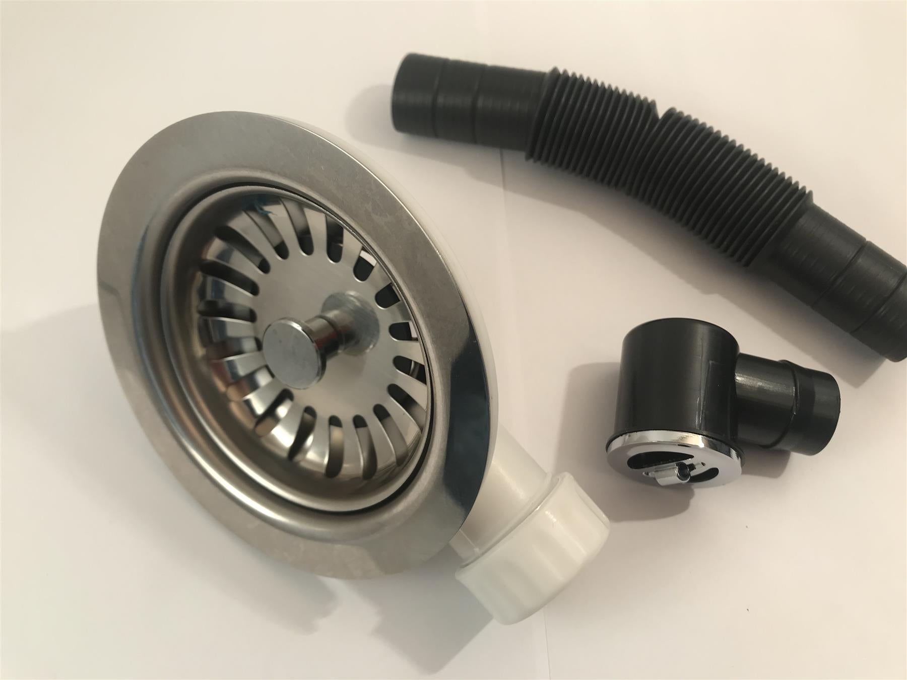 1 1/2" BASKET STRAINER SINK WASTE WITH ROUND OVERFLOW ACMSWBSO-H