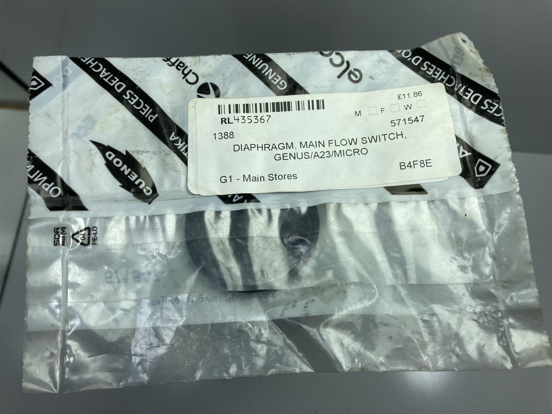 ARISTON DIA SYSTEM 27 RFFI DIAPHRAGM MAIN FLOW SWITCH 571547