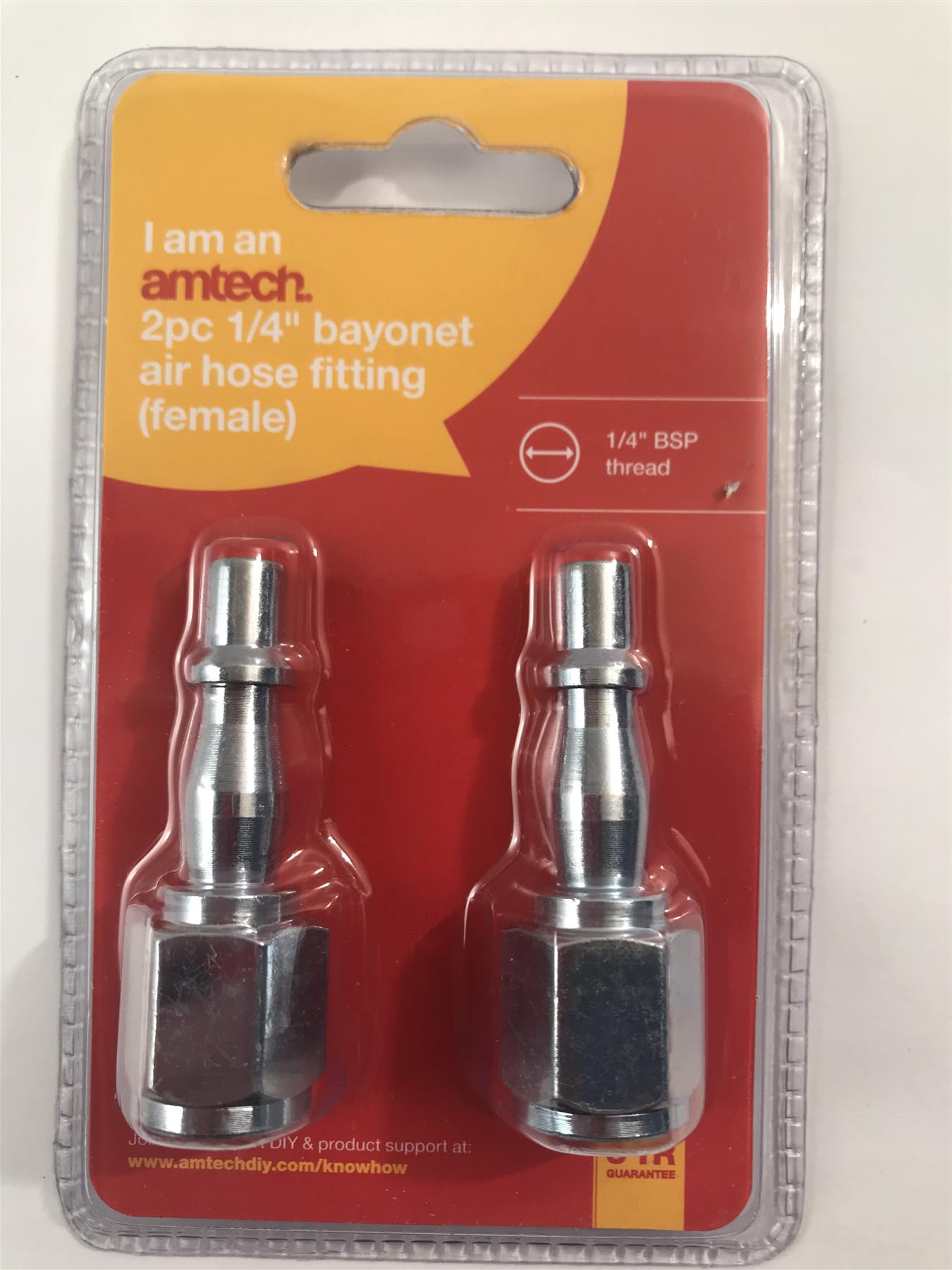 Amtech 2pc 1/4" BSP Female Bayonet Air Hose Coupler Fitting  Y0410