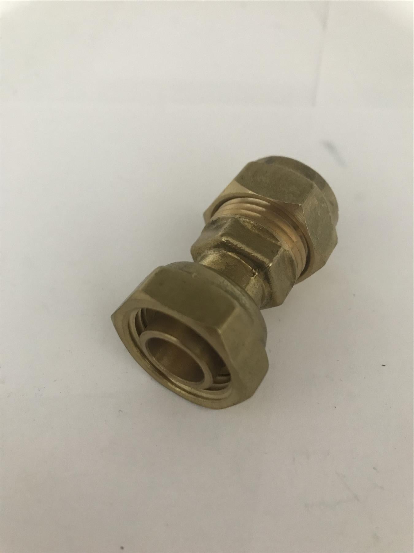15mm x 1/2" Brass Straight Tap Connection Compression Fitting