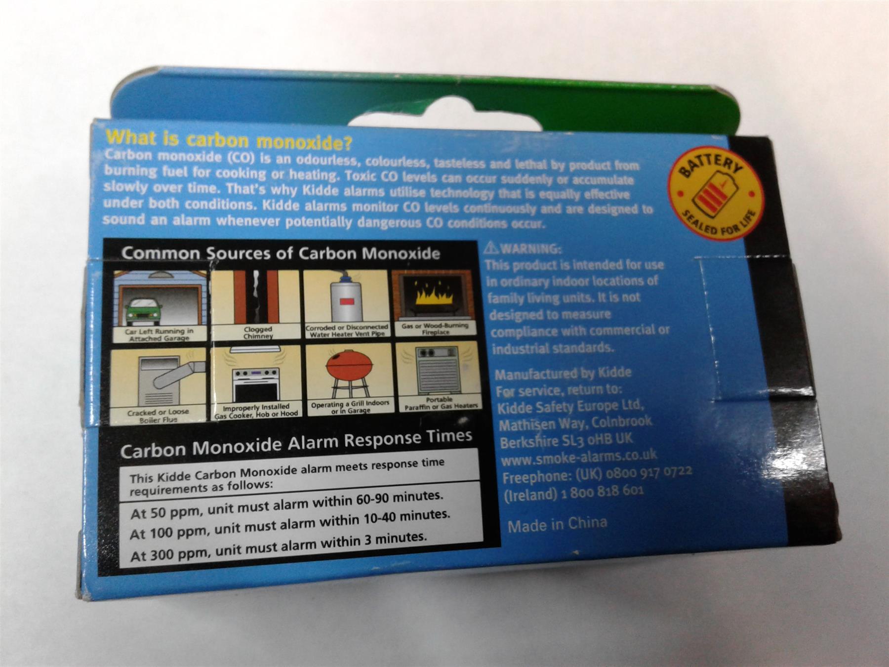 NEW KIDDE 10LLCO CARBON MONOXIDE ALARM CO ALARM