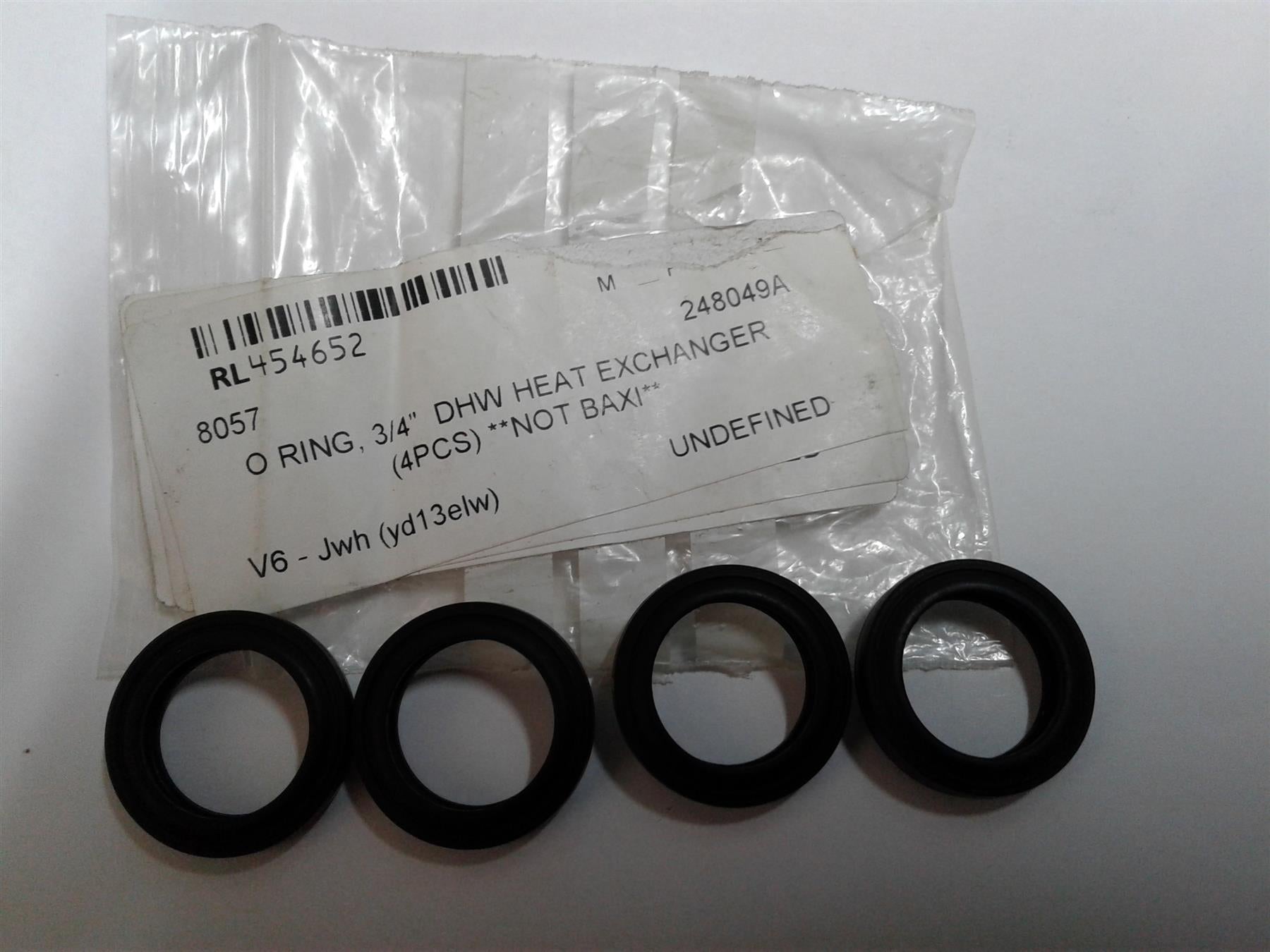 NEW BAXI Plate Heat Exchanger Seals O Ring (PACK OF 4) 248049