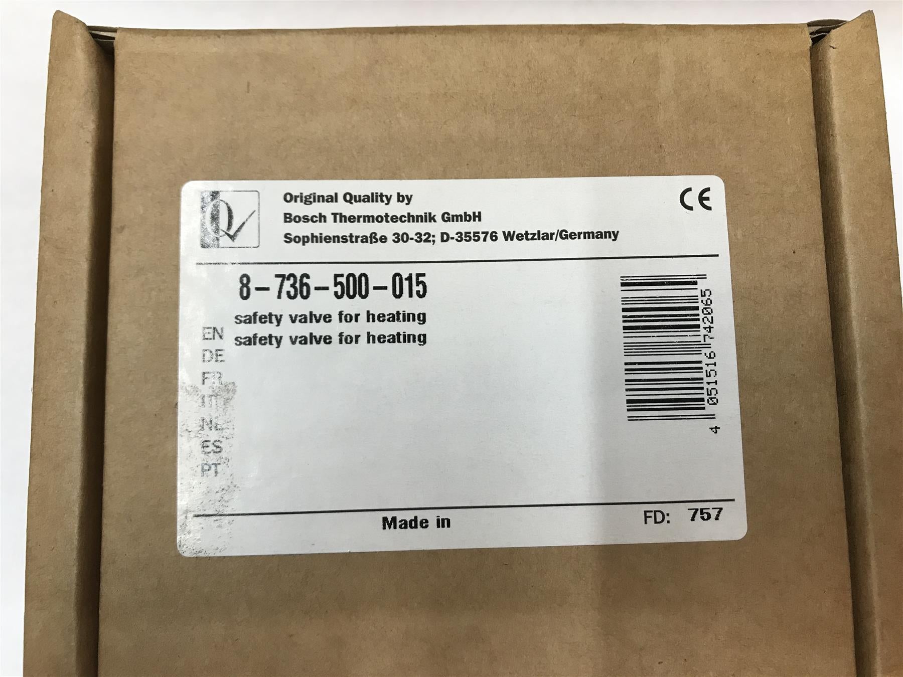 NEW WORCESTER 8736500015 SAFETY VALVE FOR HEATING