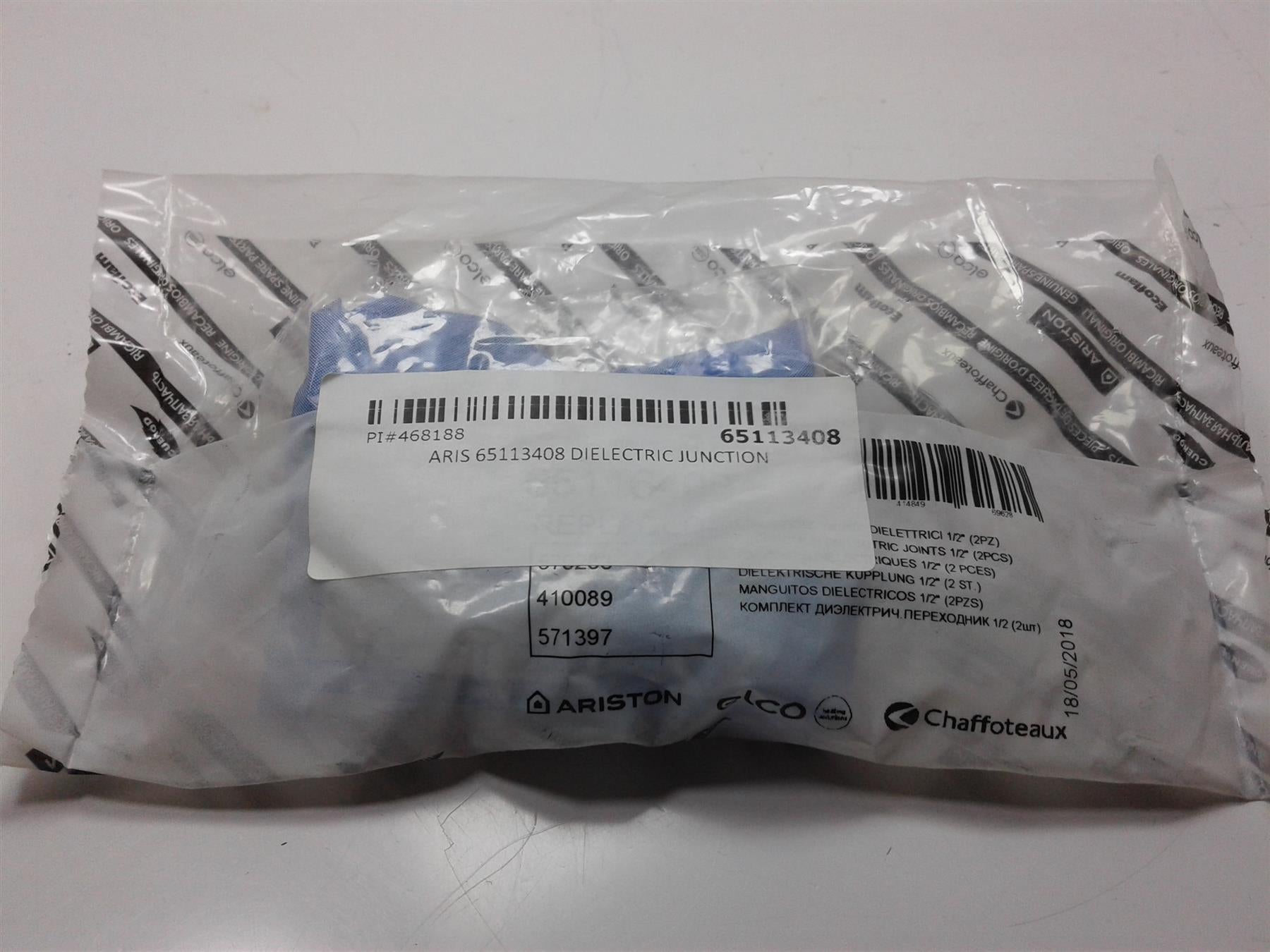 ARISTON DIELECTRIC JOINTS 1/2" (2PCS) 65113408