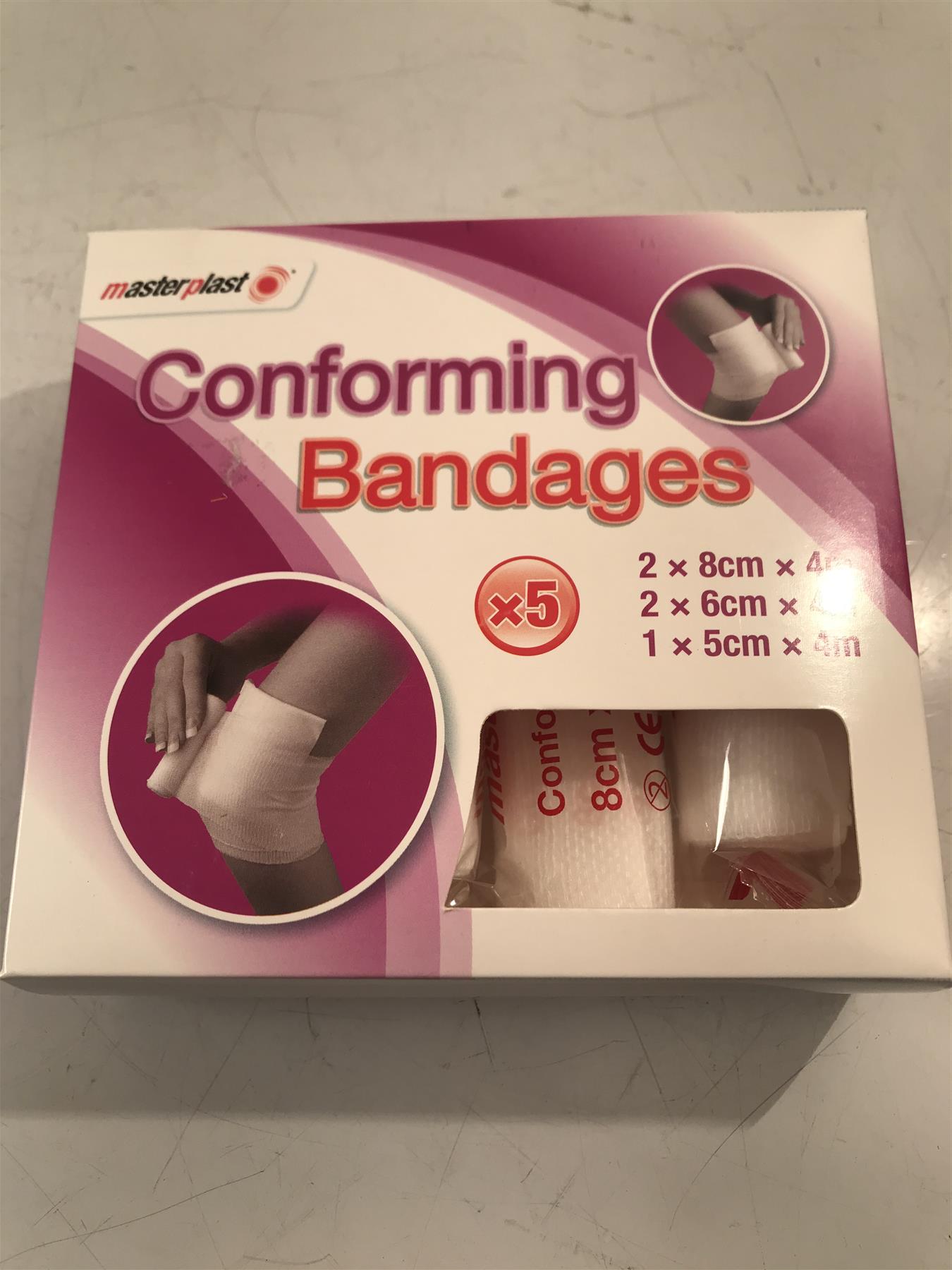 Masterplast Conforming Bandages - 5 Bandages - 3 Different Sizes
