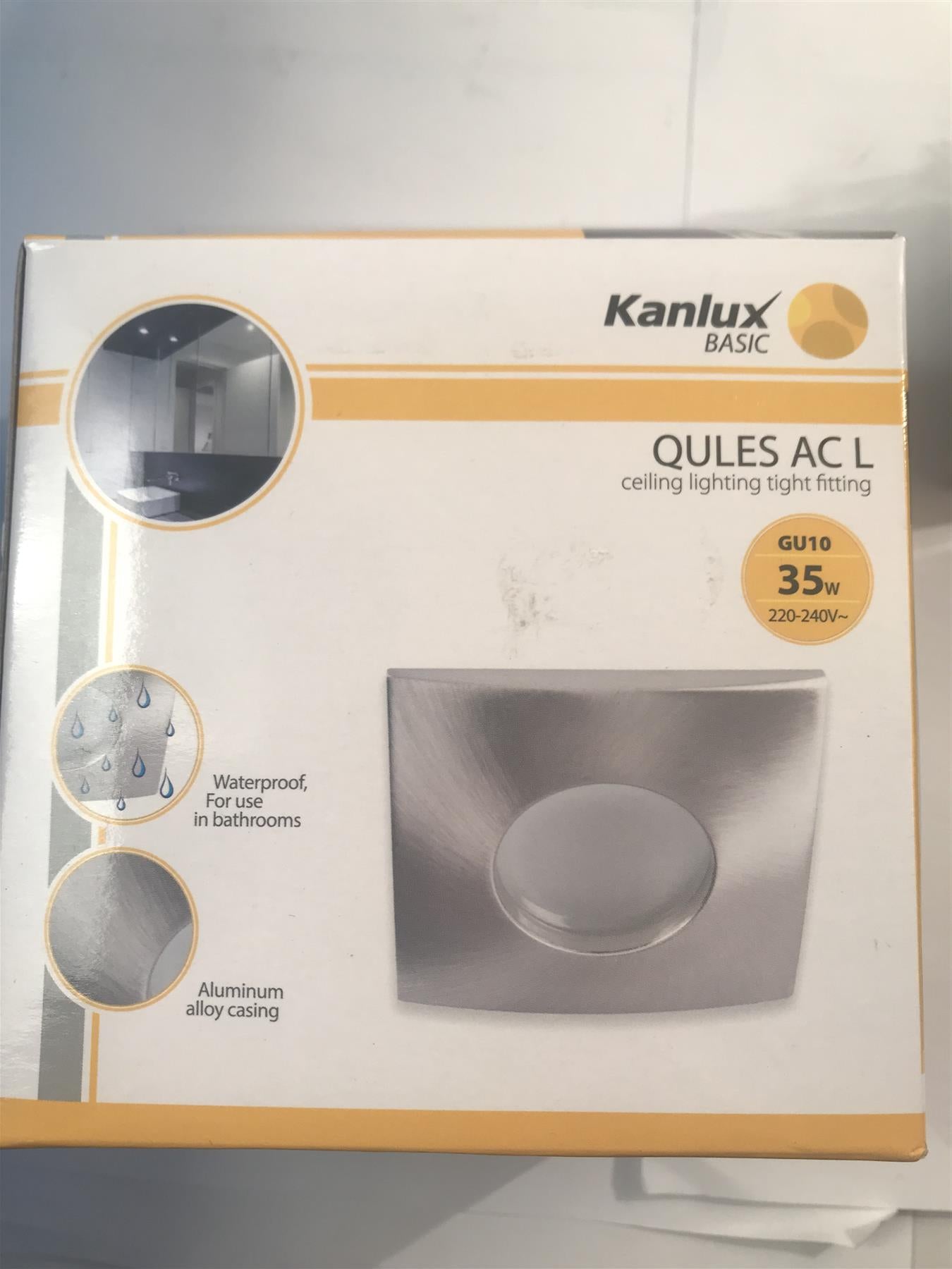 Kanlux QULES AC L Ceiling Lighting Tight Fitting GU10 LED Chrome Square 23601