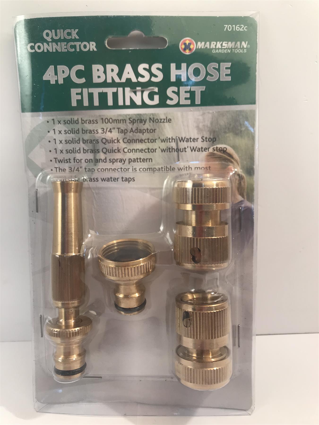 Marksman 4pc Brass Hose Fitting Set 70162c