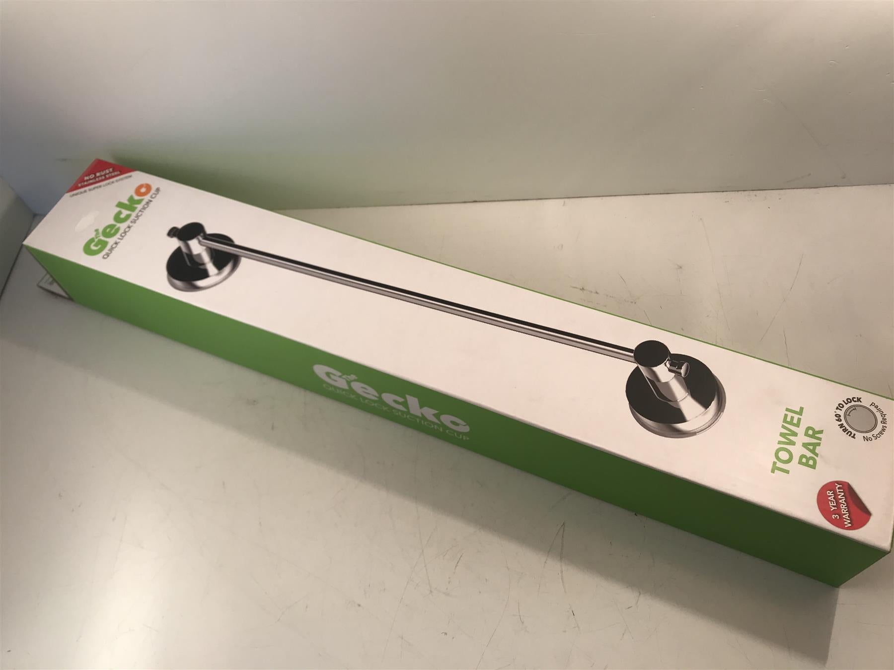 Gecko Towel Bar Quick Lock Suction Cup