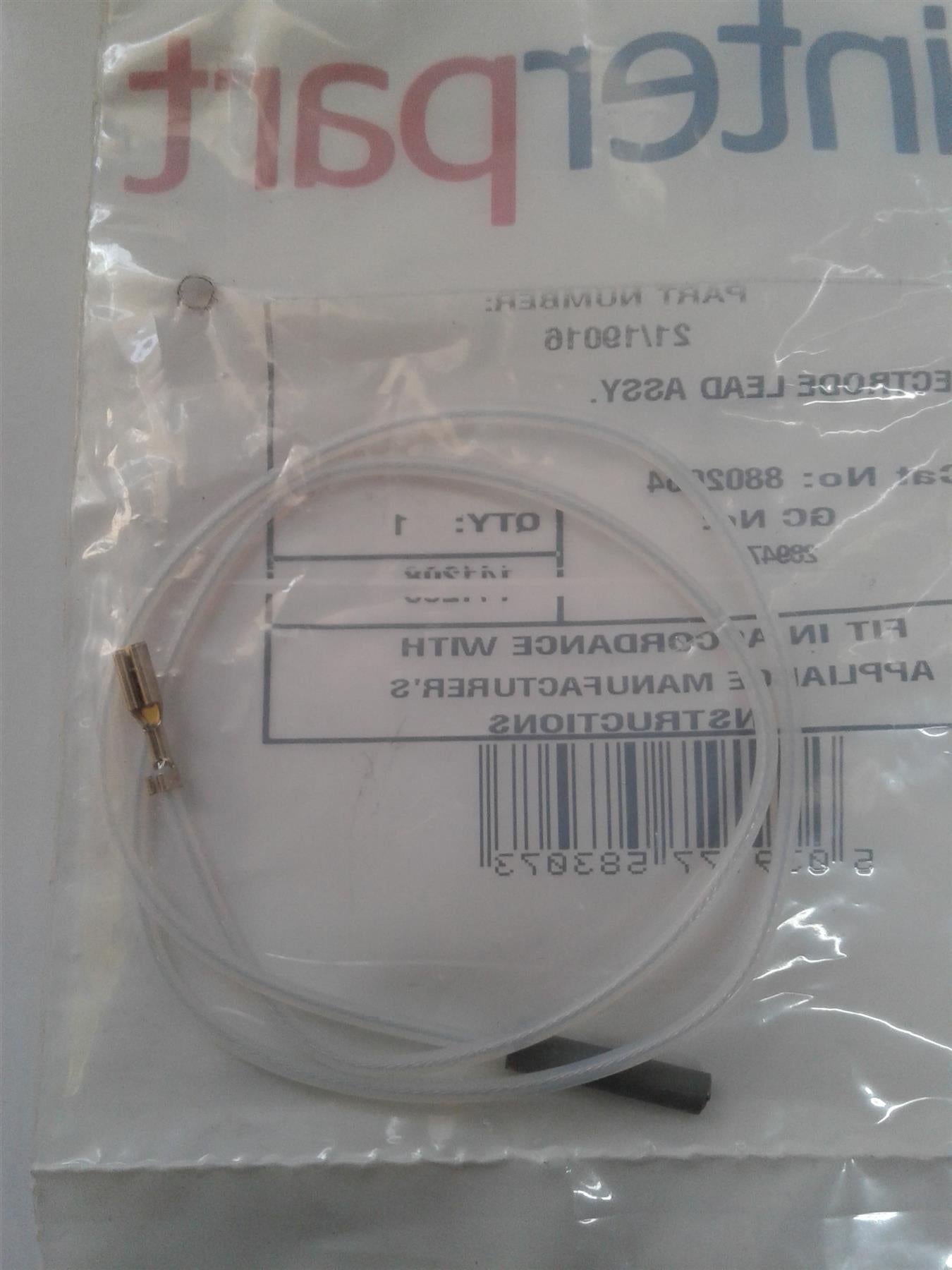 NEW Baxi Potterton Gas Spare Electrode Lead Part No 21/19016