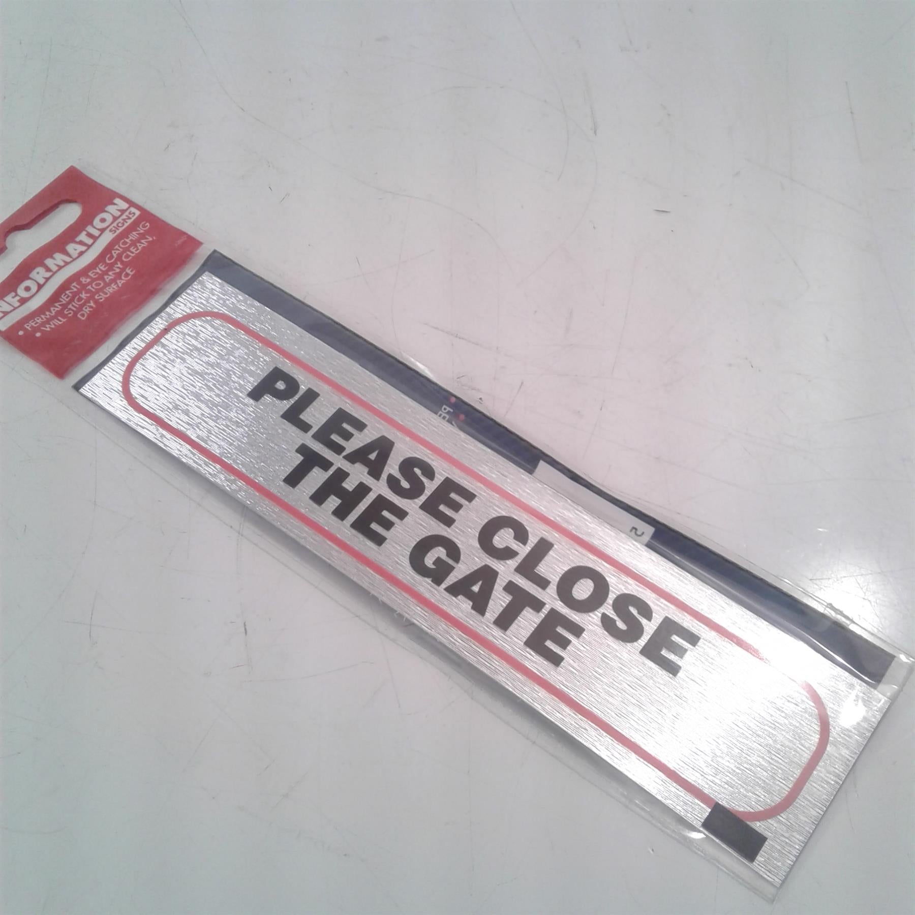 Please Close the Gate - Brush Metallic Adhesive Sign