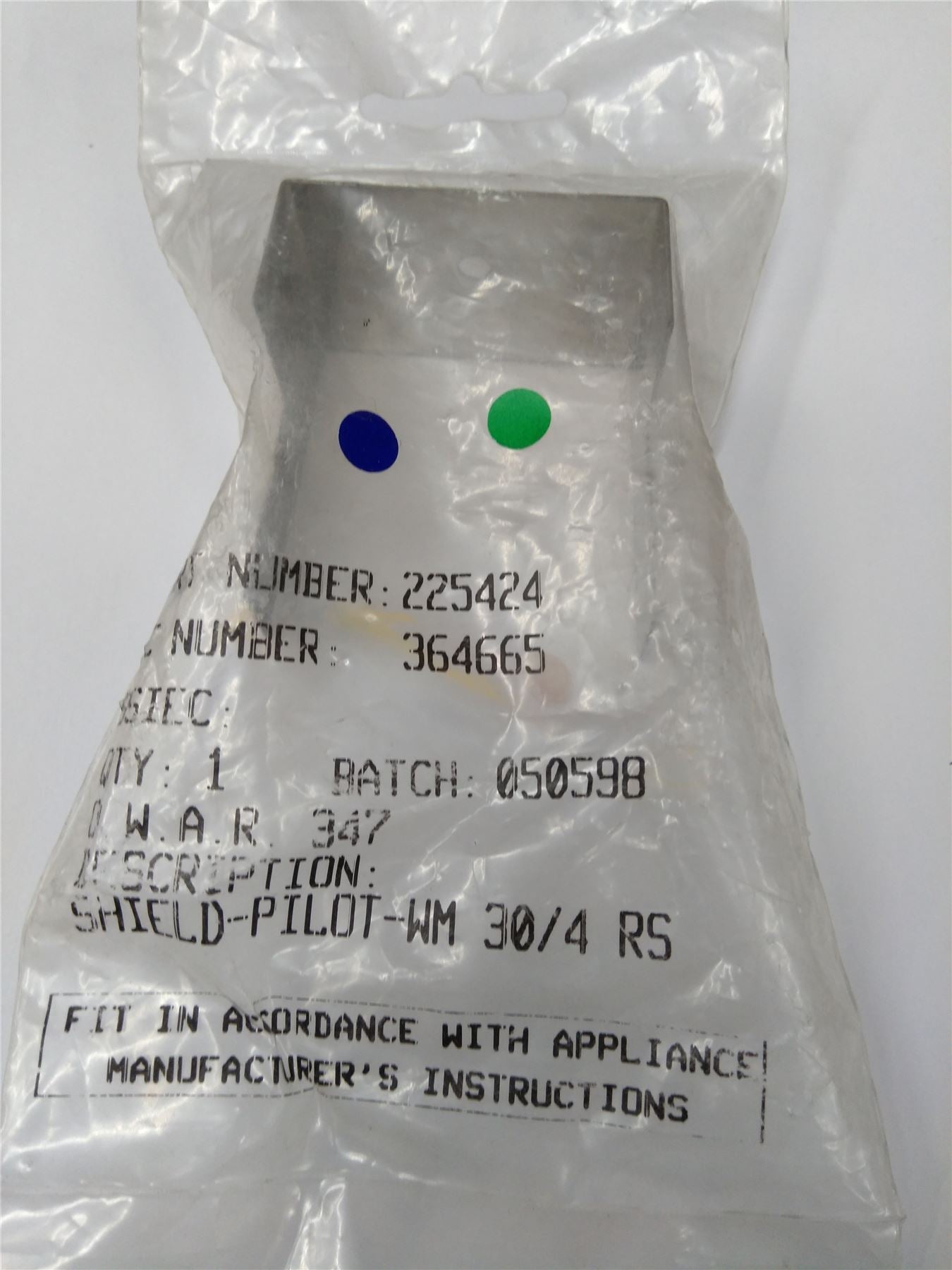 NEW Baxi Solo WM 20/4 30/4 40/4 50/4 & 60/4 RS SS Boiler Pilot Shield 225424