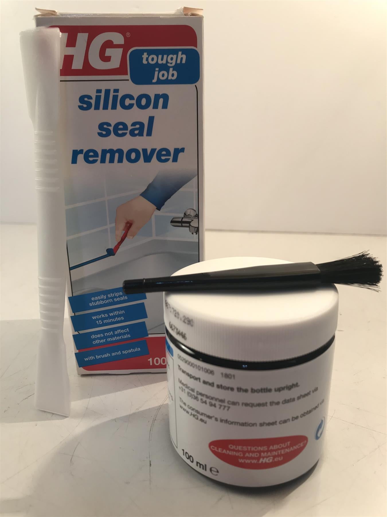 HG Silicon Seal Remover 100ml With FREE Spatula and Brush Easily Removes Seals