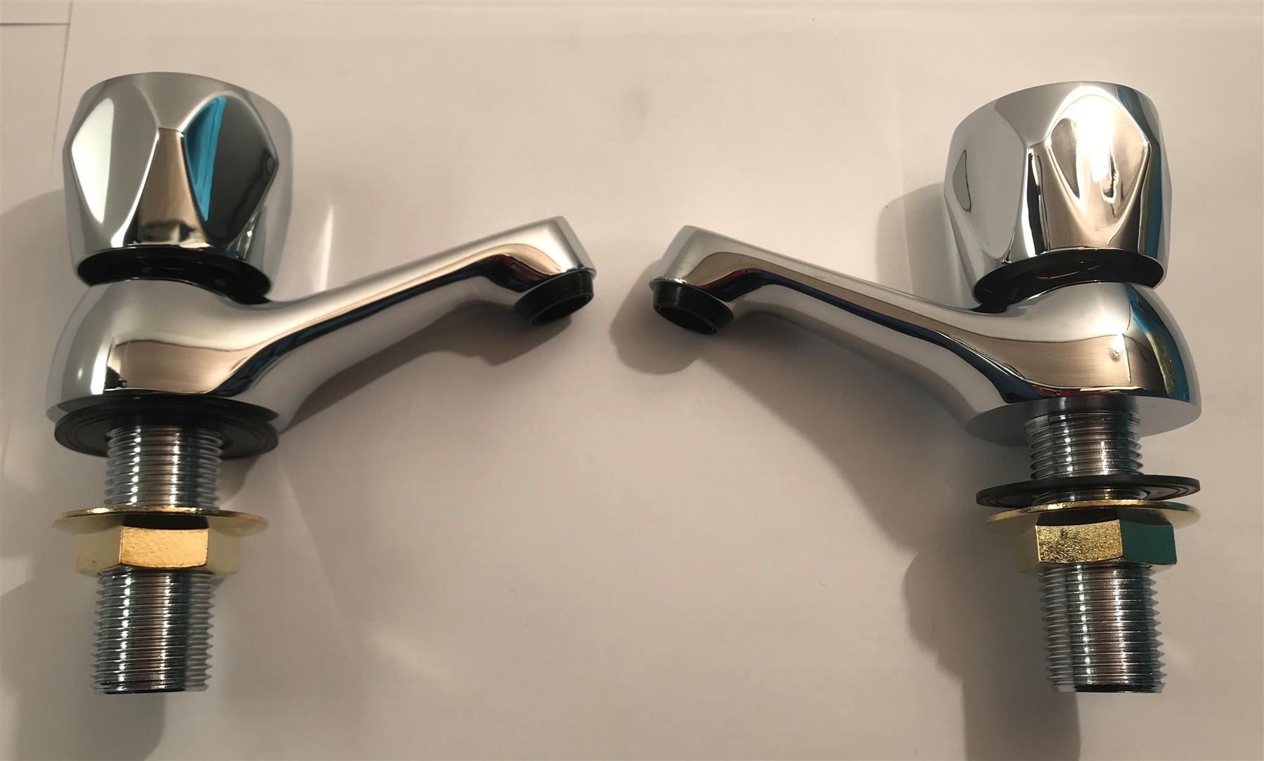 Bristan VAC 1/2 C MT Club Traditional Basin Taps Chrome Pair With Metal Heads