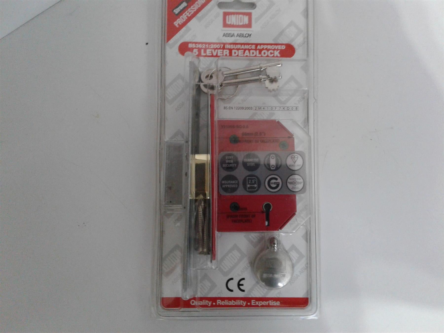 Union BS3621:2007 5 Lever Deadlock