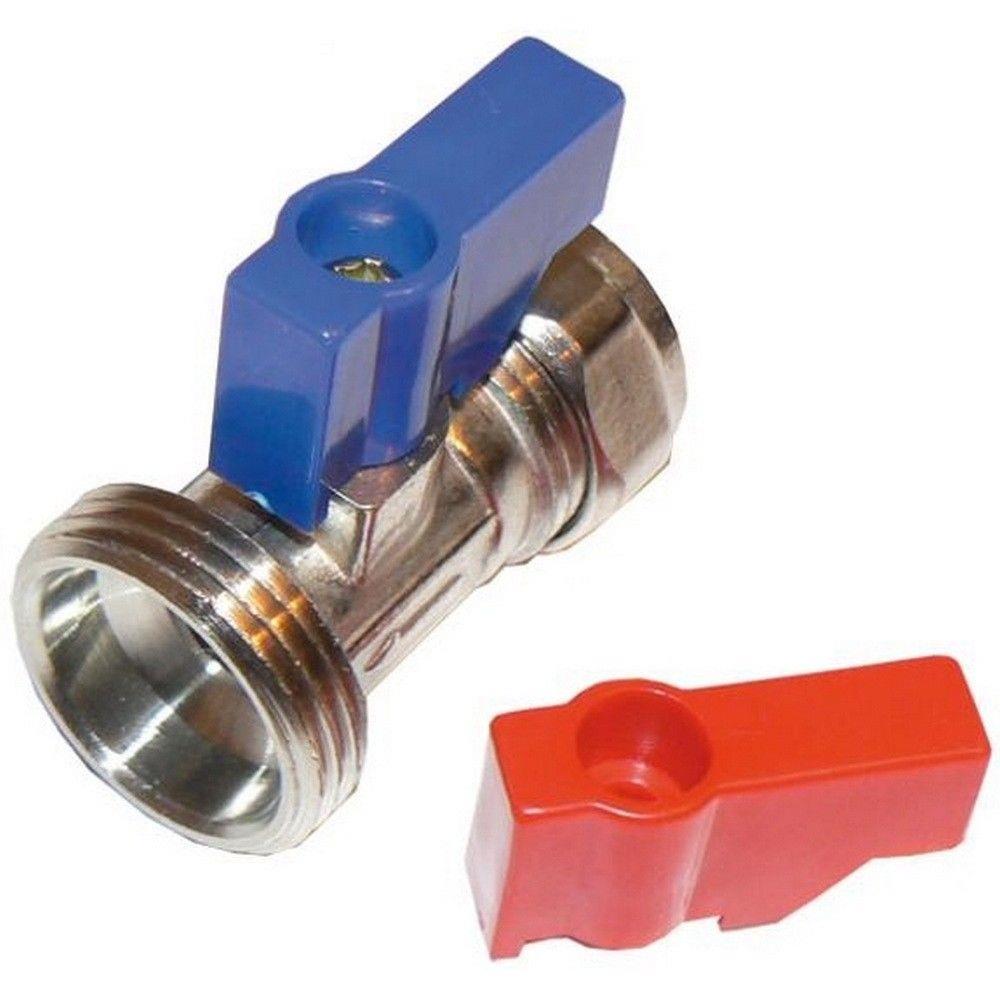 Westco washing machine dishwasher straight taps 15MM X 3/4" red and blue