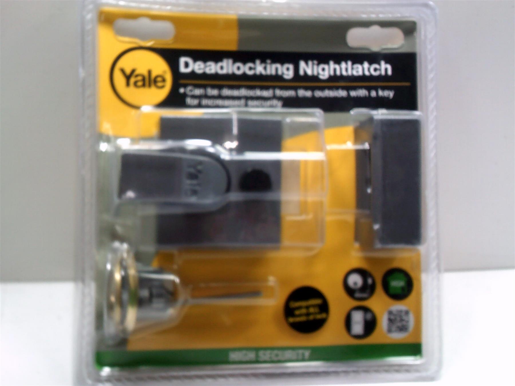 Yale P-85-DMG-PB-40 Yale Deadlocking Nightlatch, 40 mm, NEW with 2 KEYS + cyldr