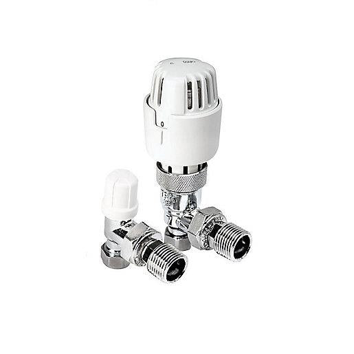 Plumb Right 15mm ANGLED Trv Locksheild Thermostatic Radiator valve TP15PACKA