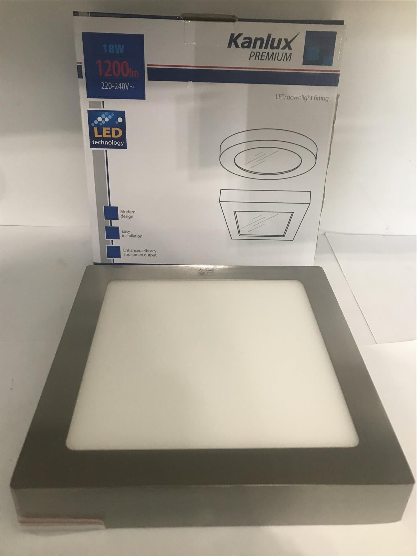 Kanlux KANTI V2LED 18W-NW-SN 1200lm LED Downlight Fitting (Square) 27213