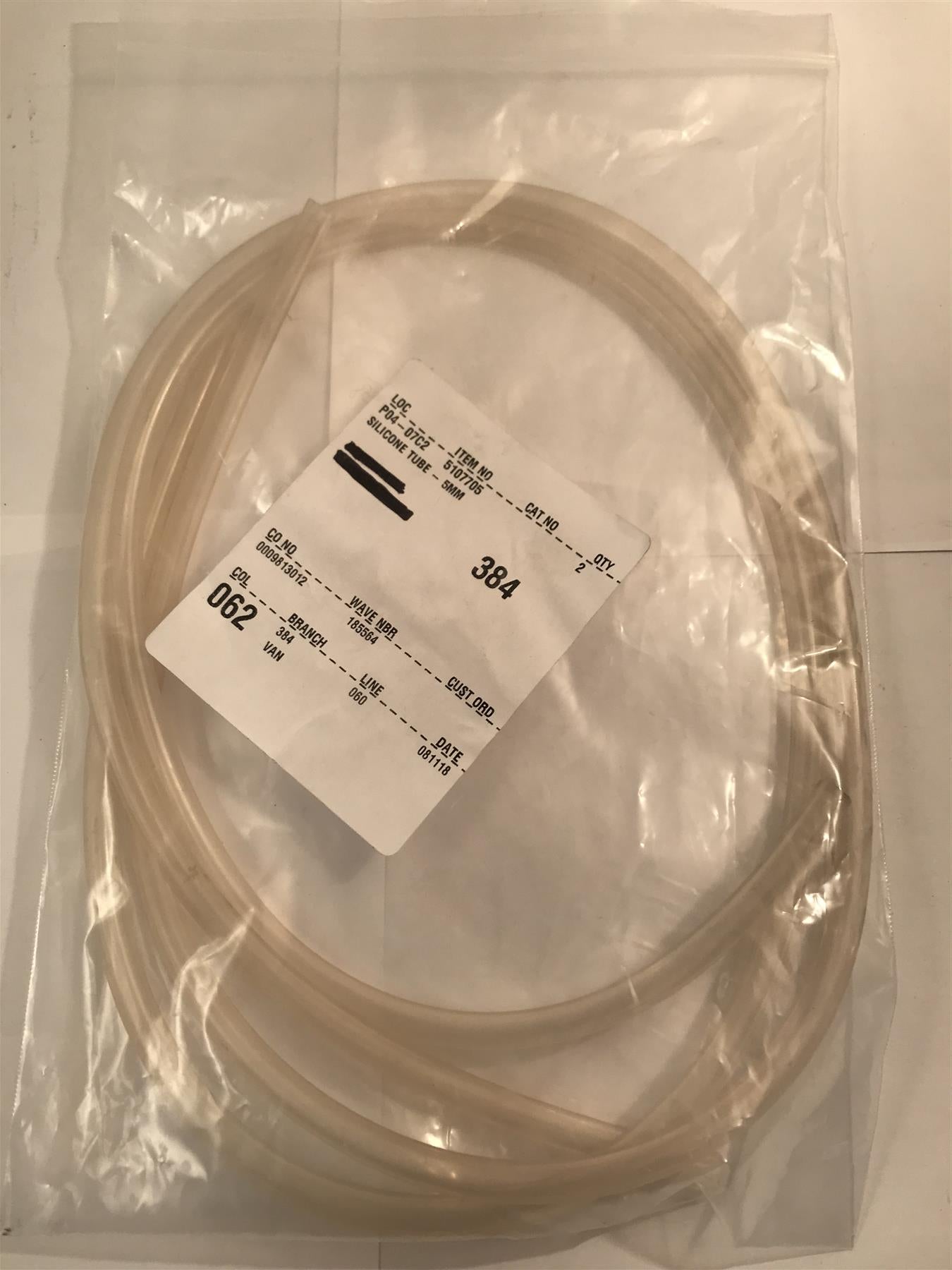 1m x 5mm Clear Silicone Tube x 2