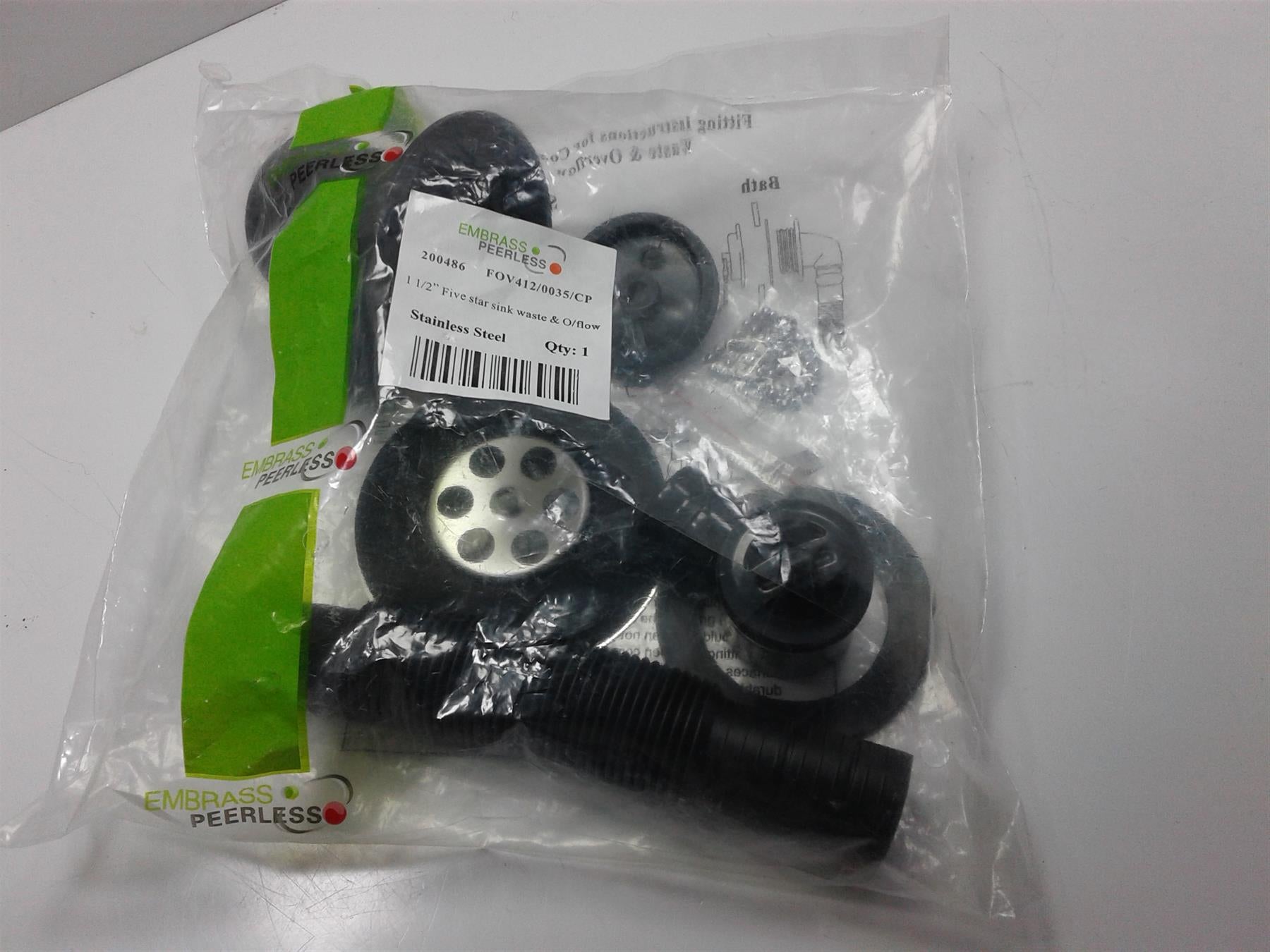 1 1/2" 5* Sink Waste & Overflow