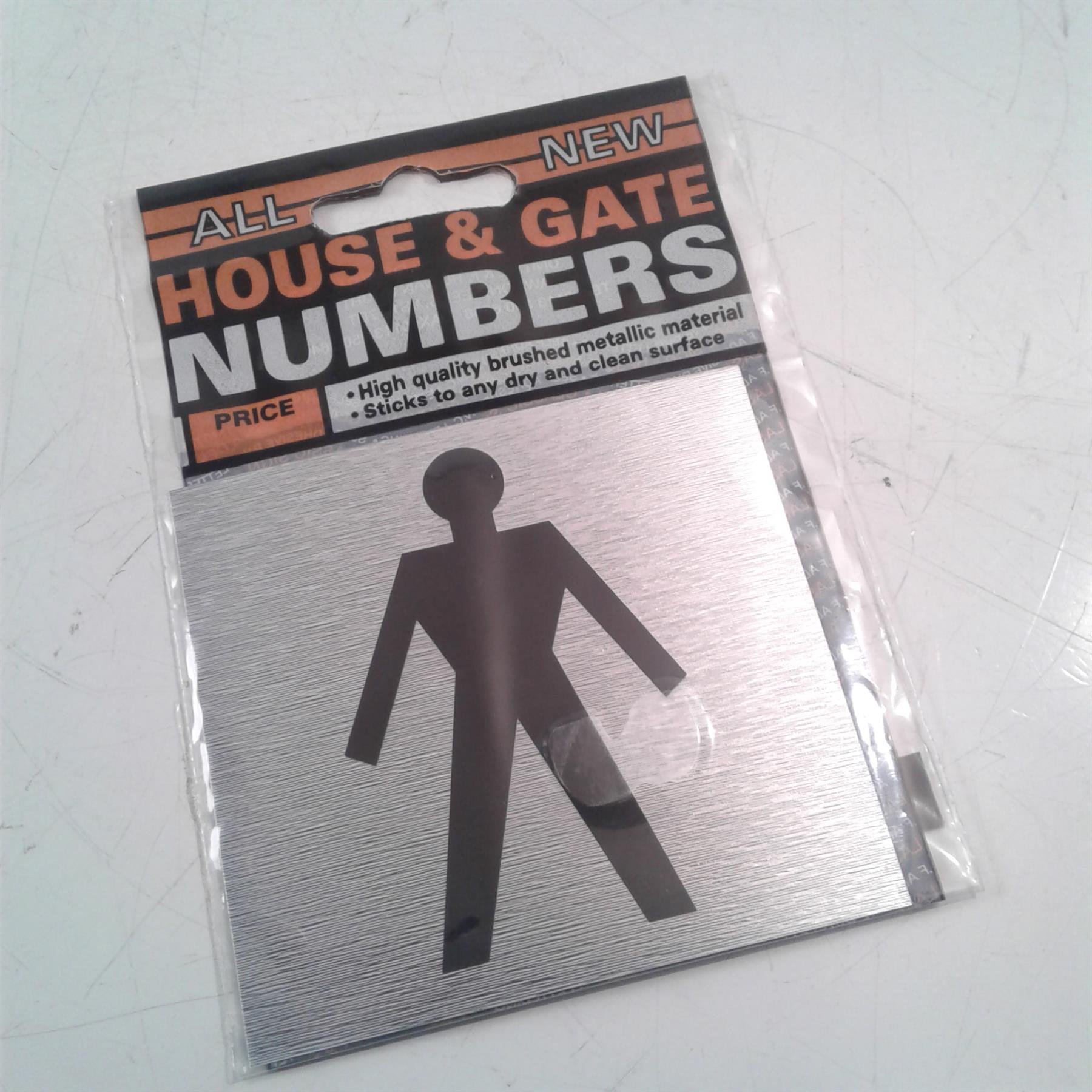 Male Facilities Door Sign - Brushed Metallic Adhesive