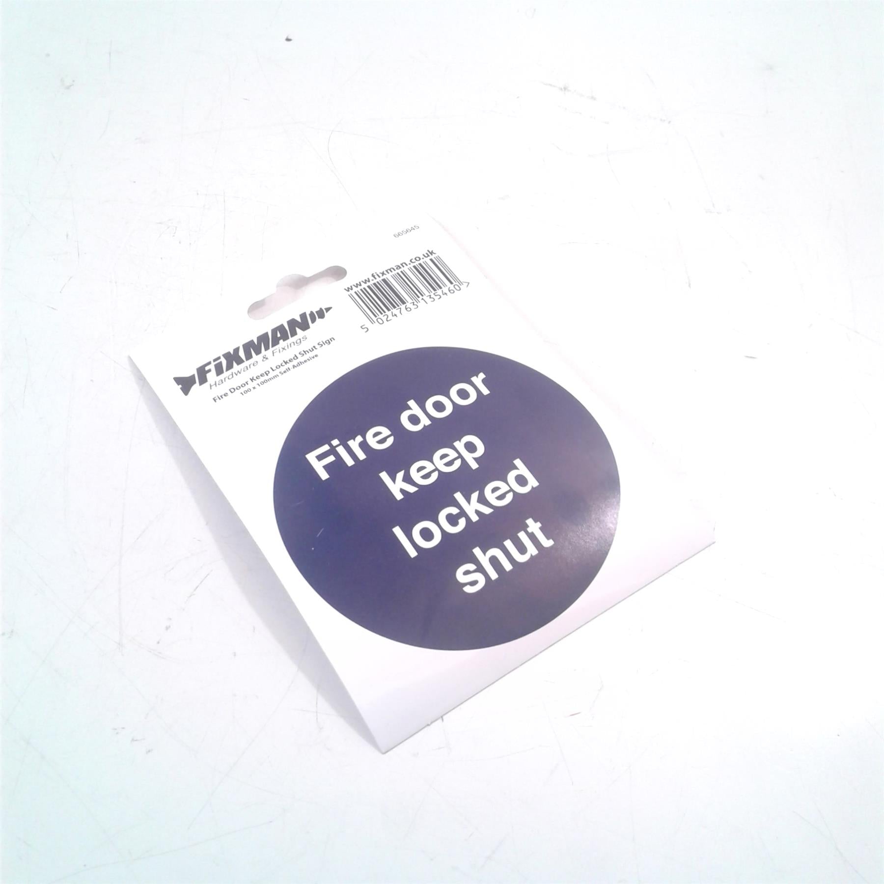 Fire Door Keep Locked Shut Adhesive Sign 100 x 100mm 665645