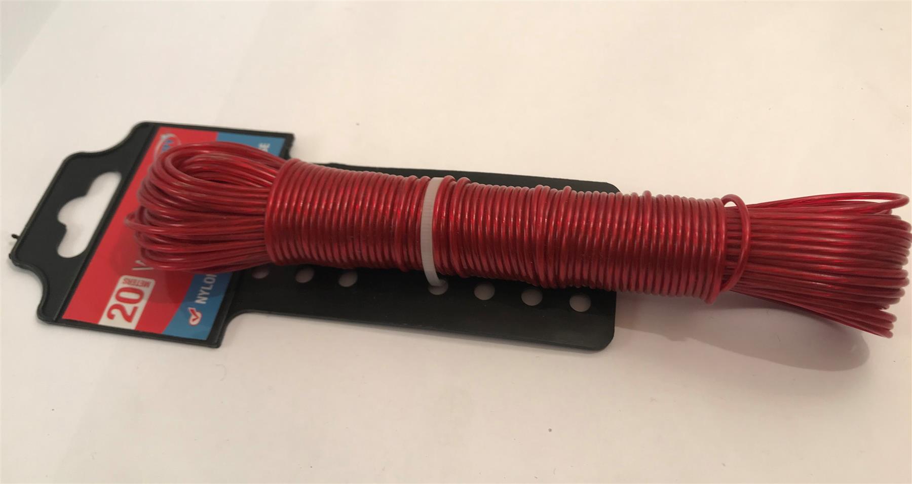 20m Washing Line Red Nylon