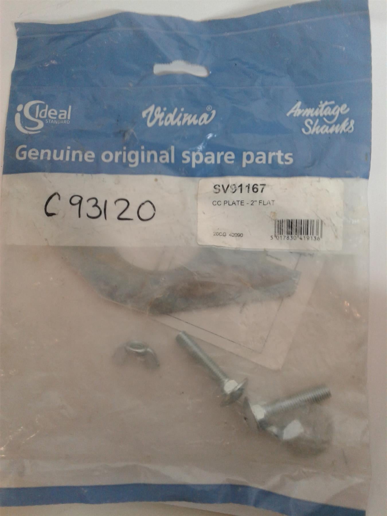 NEW IDEAL STANDARD ARMITAGE SHANKS WC 2" PLATE & FITTING SV91167