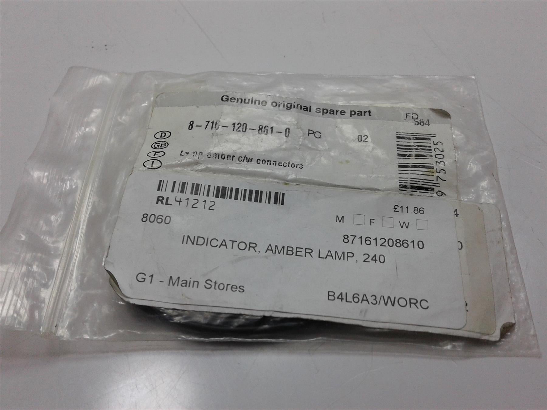 amber lamp indictor 240 87161208610