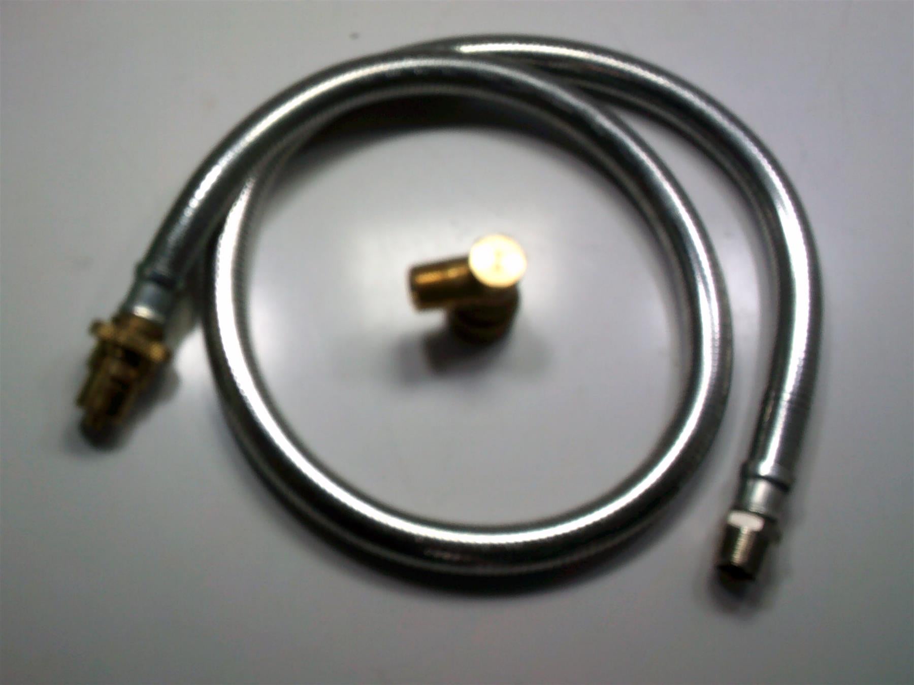 1 x New Double Armoured Hose - 4Ft x 1/2" BSP TM x Bayonet