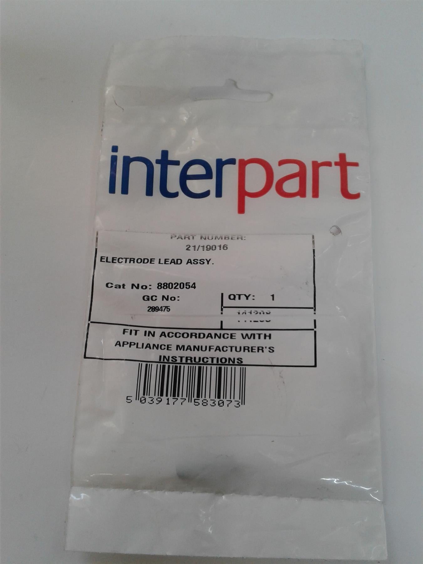 NEW Baxi Potterton Gas Spare Electrode Lead Part No 21/19016