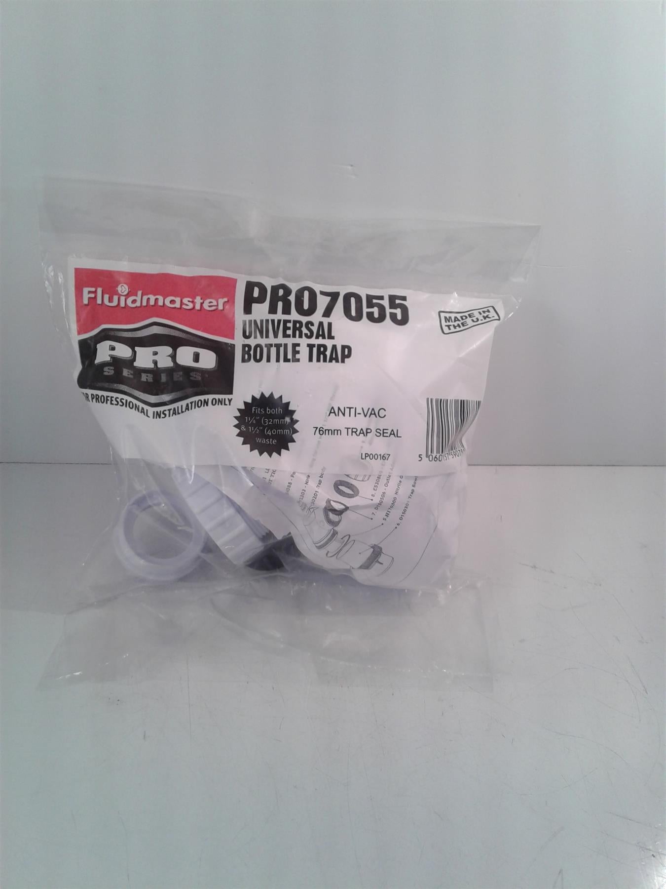 Fluidmaster Pro Standard 32/40mm Anti-Vac Bottle Trap PRO7055
