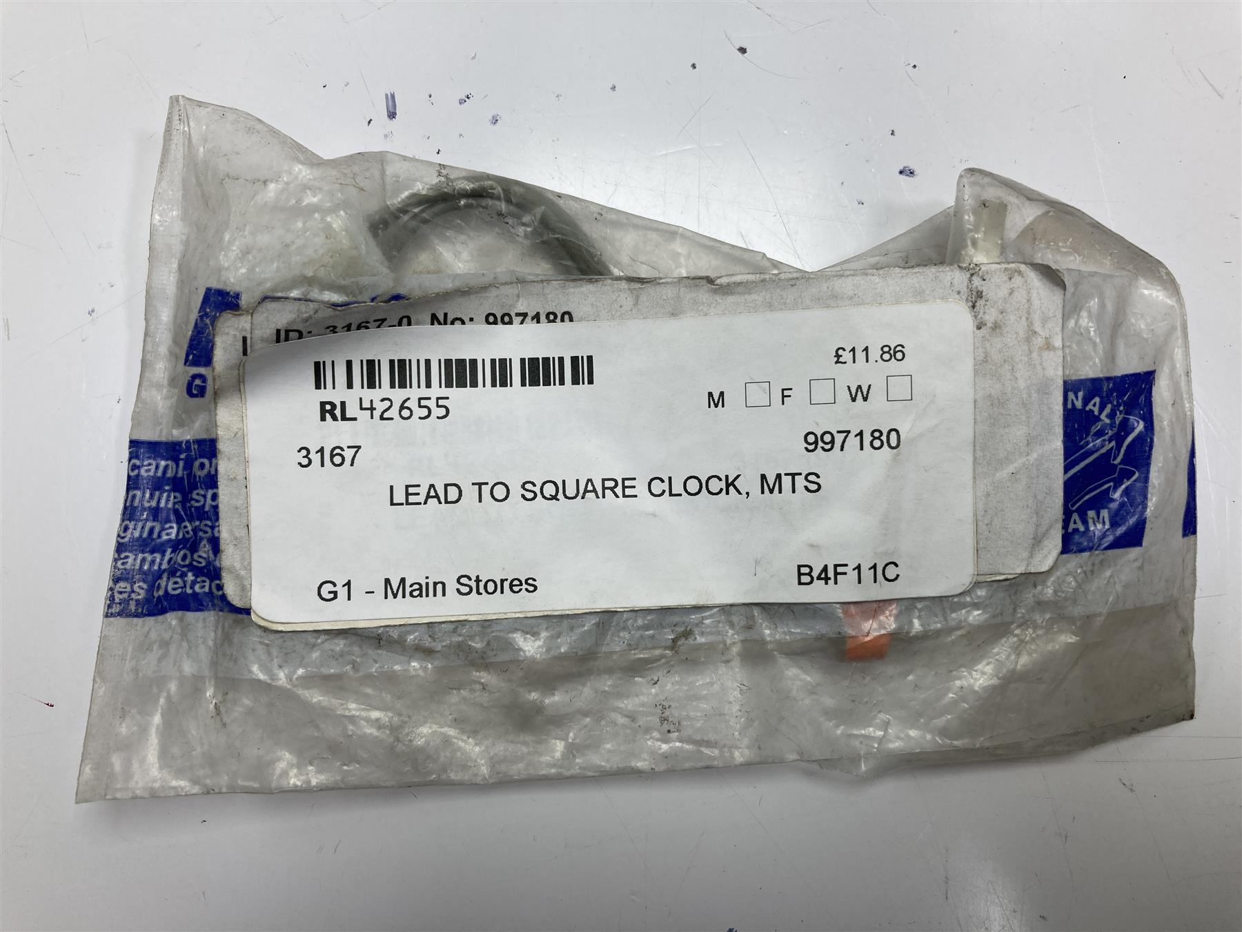 997180 LEAD TO SQUARE CLOCK/ MTS