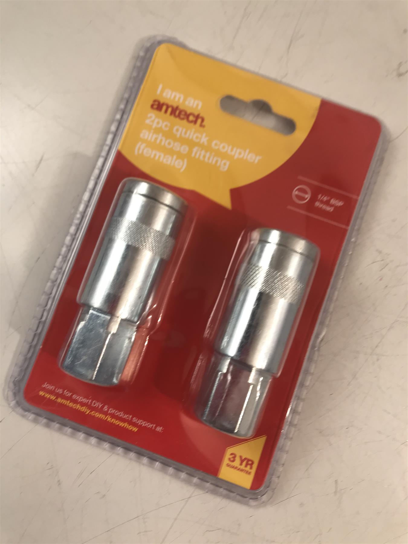 Amtech 2pc Quick Coupler Airhose Male Fitting 1/4" BSP