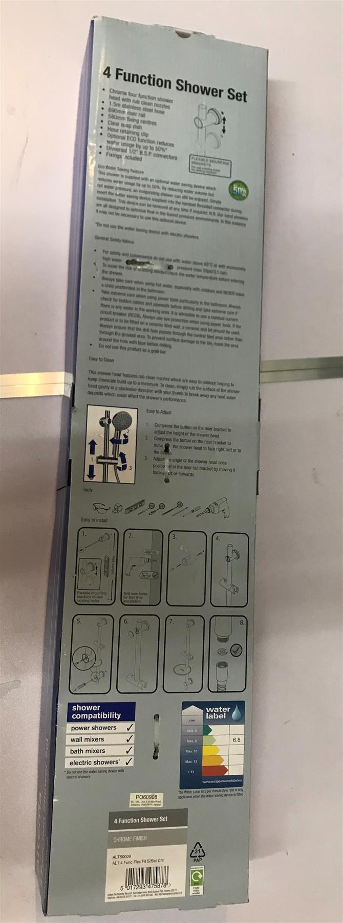 Alterna 4 Function Shower Set Chrome ALTS0009