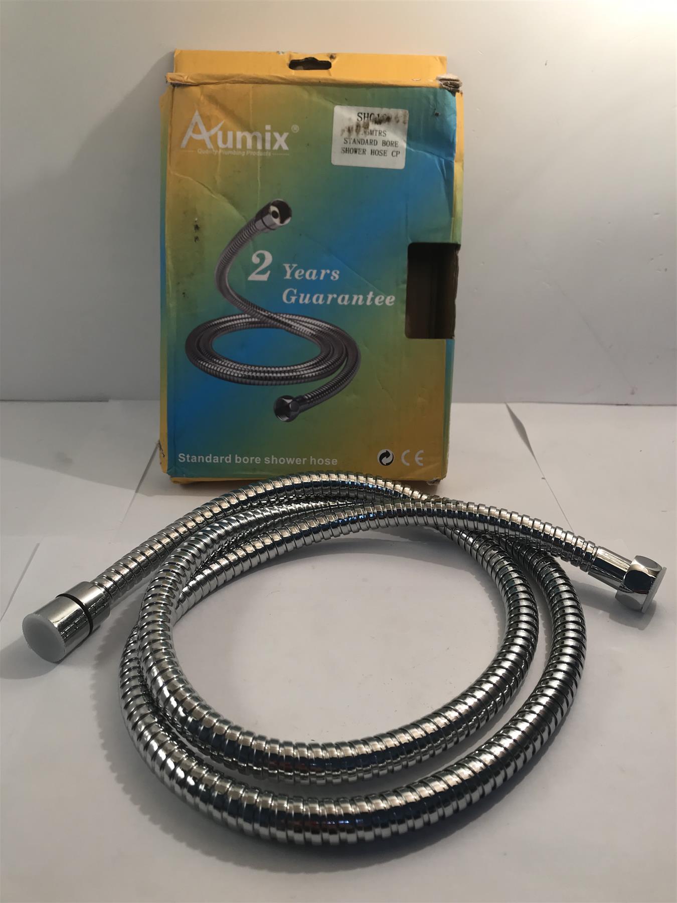 Aumix 1.5m Standard Bore Shower Hose Chrome Plated