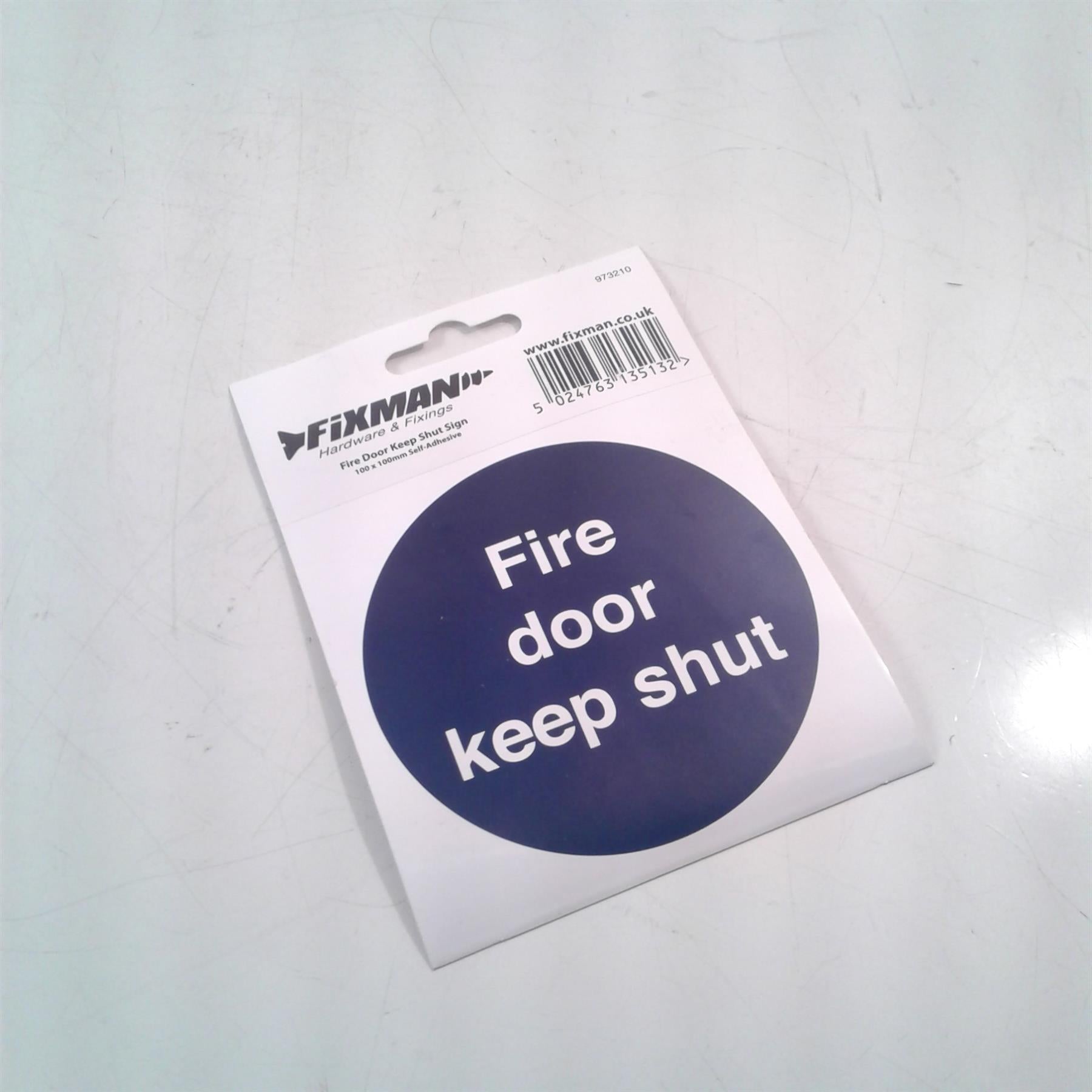 Fire Door Keep Shut Adhesive Sign 100 x 100mm 973210