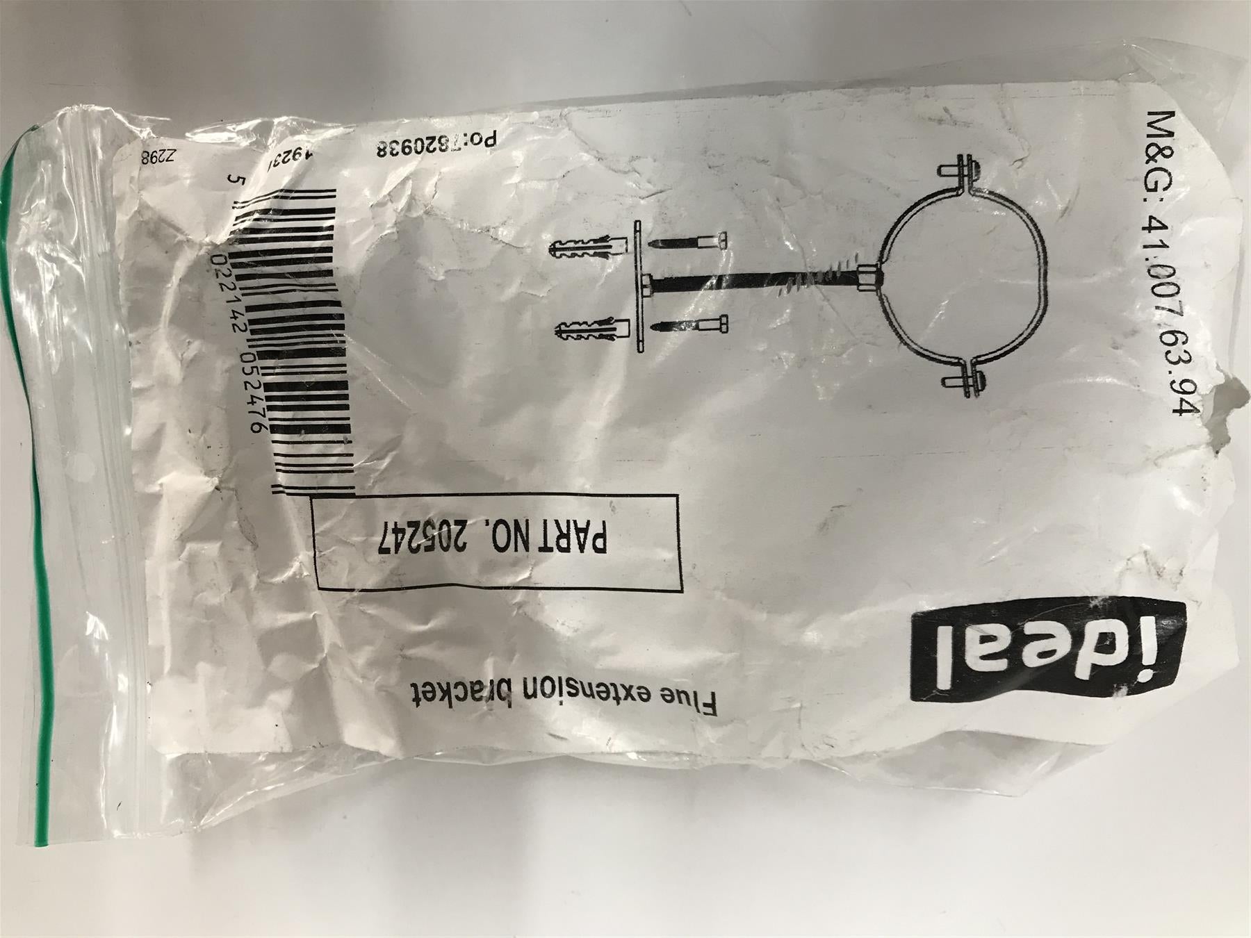 New Ideal flue extension bracket 205247 PO:7820938