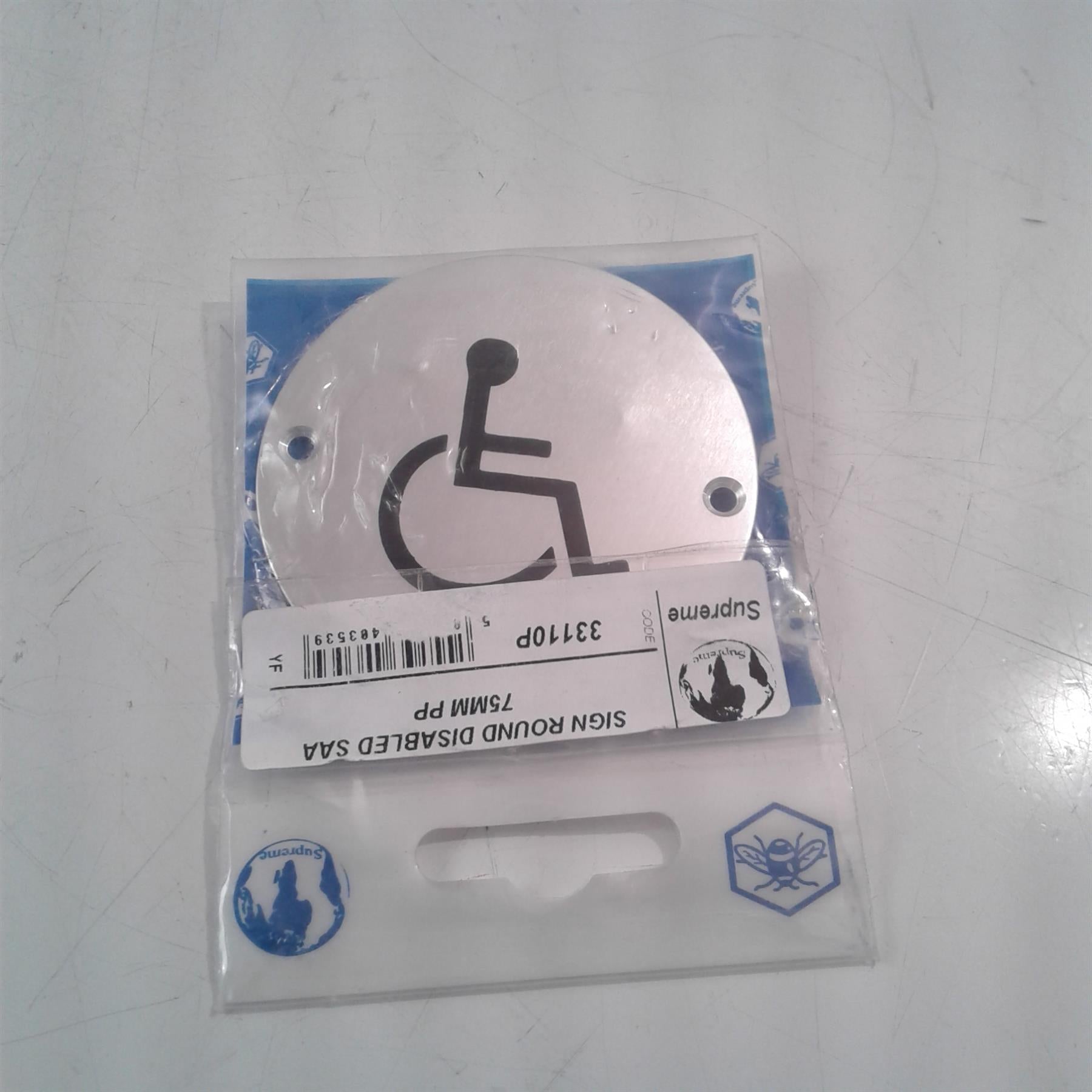 Supreme Round Disabled WC Sign